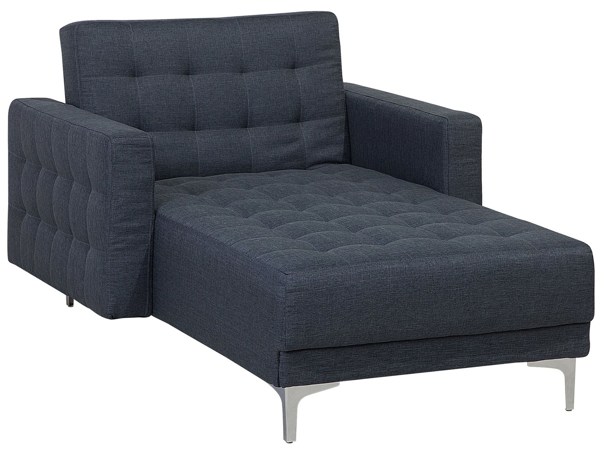 Fabric Chaise Lounge Dark Grey ABERDEEN - Gemini Interiors