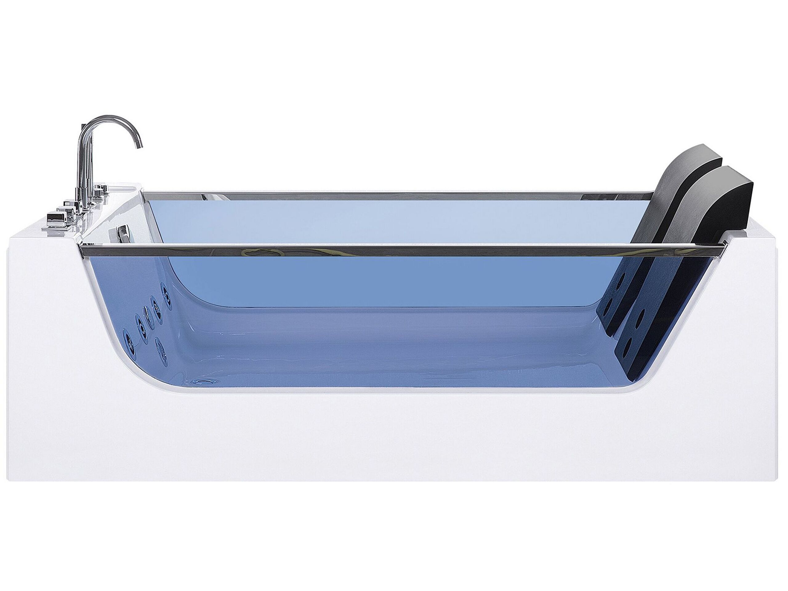 Whirlpool Bath with LED 1800 x 1200 mm White CURACAO - Gemini Interiors
