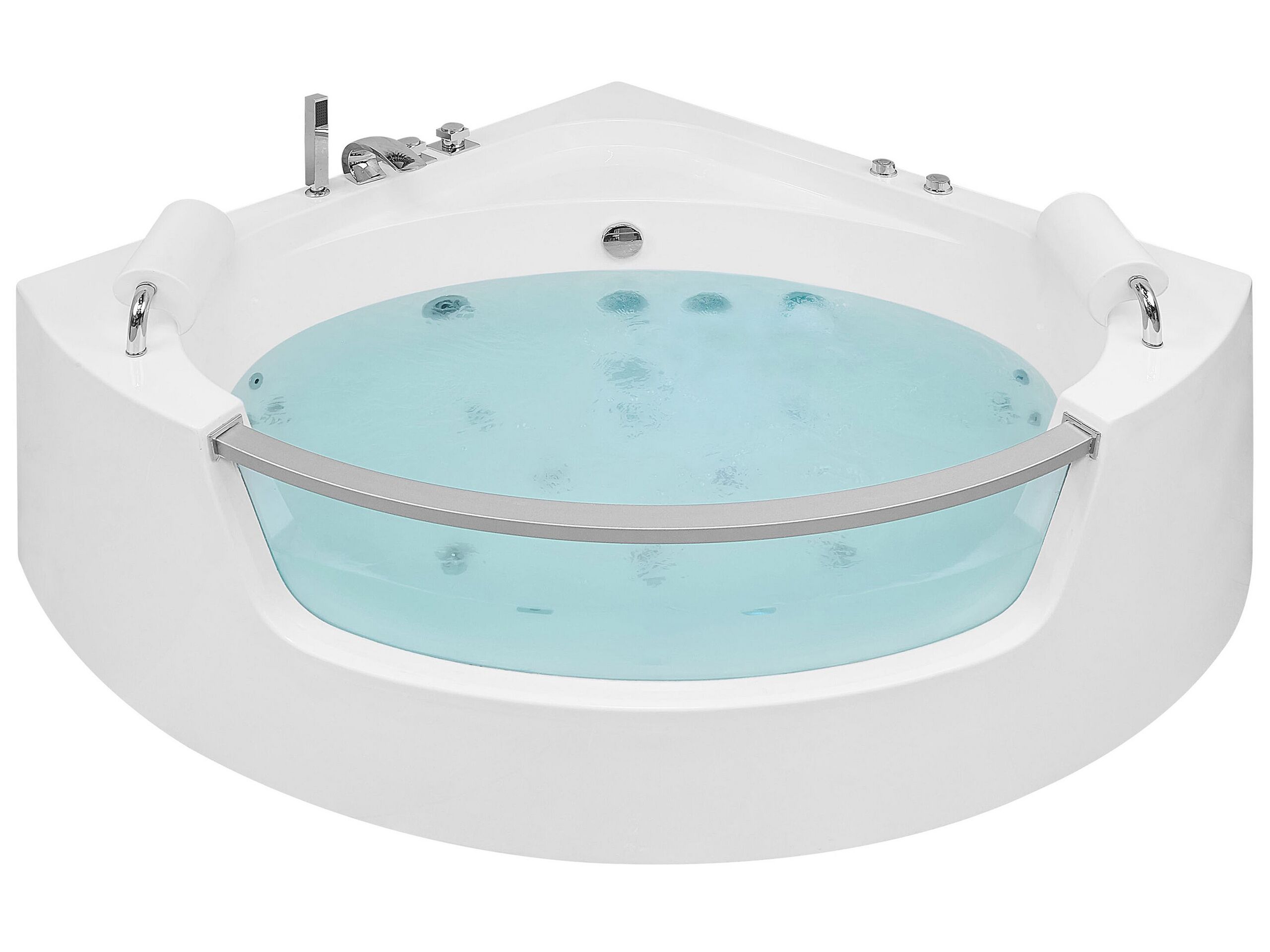 Whirlpool Bath with LED White 1870 x 1360 mm MANGLE - Gemini Interiors