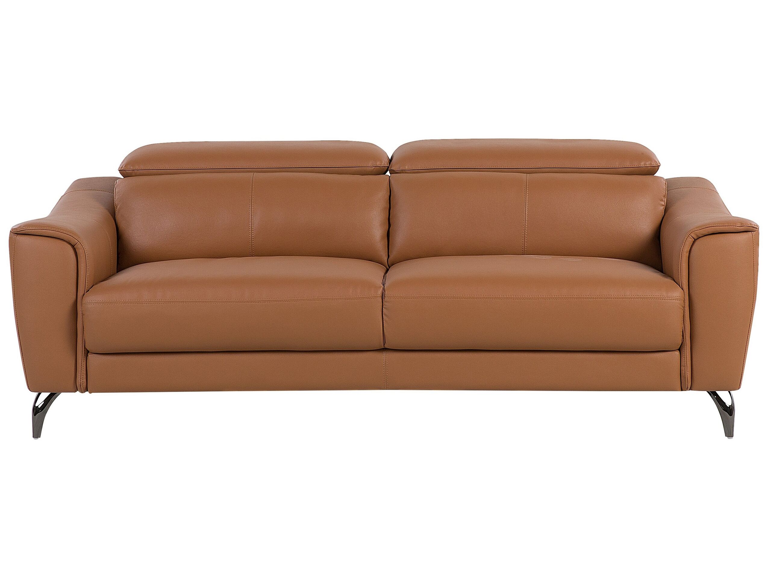 3 Seater Leather Sofa Golden Brown NARWIK - Gemini Interiors