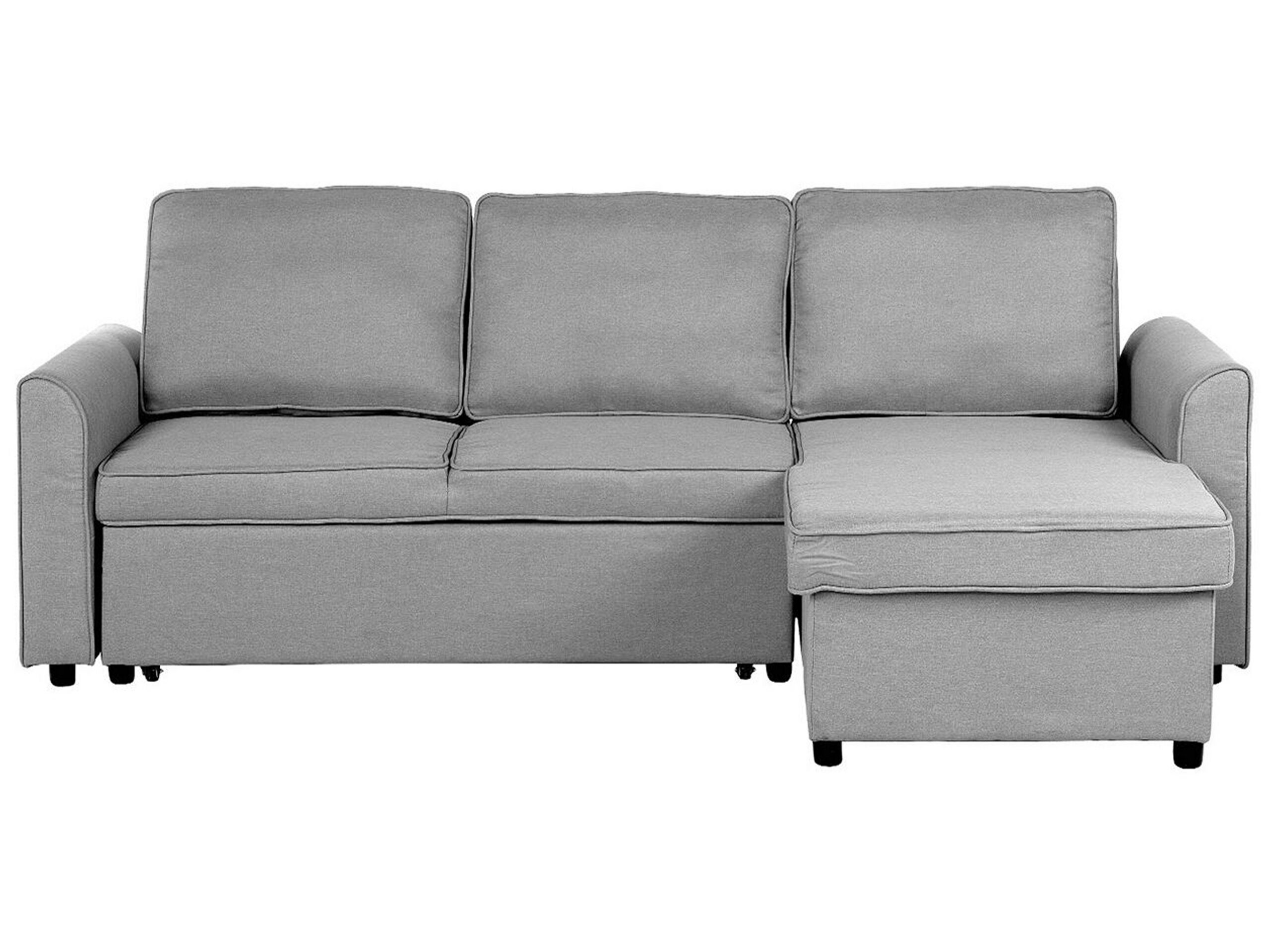 Left Hand Fabric Corner Sofa Bed with Storage Grey NESNA - Gemini Interiors