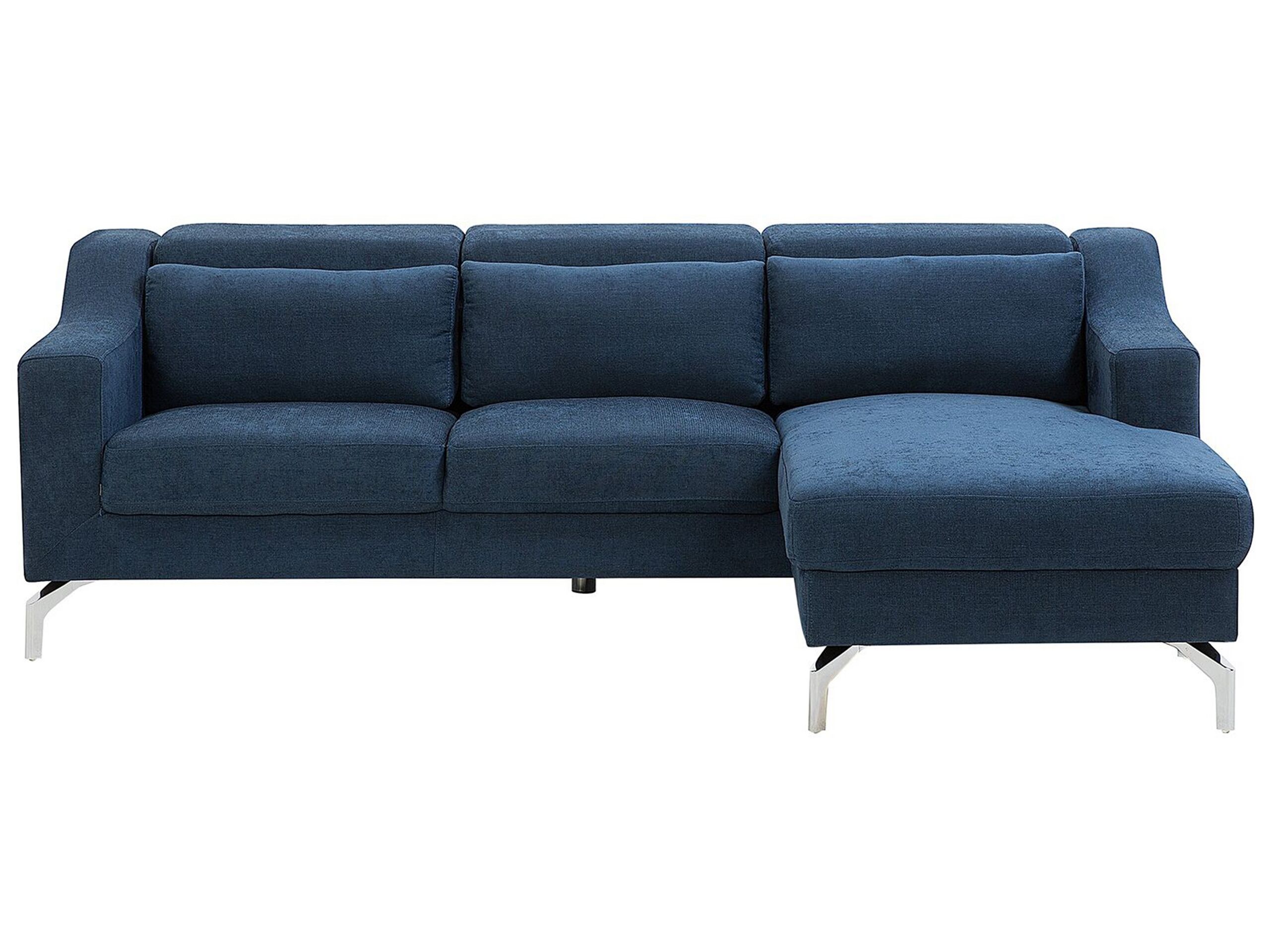 Left Hand Fabric Corner Sofa Navy Blue GLOSLI - Gemini Interiors