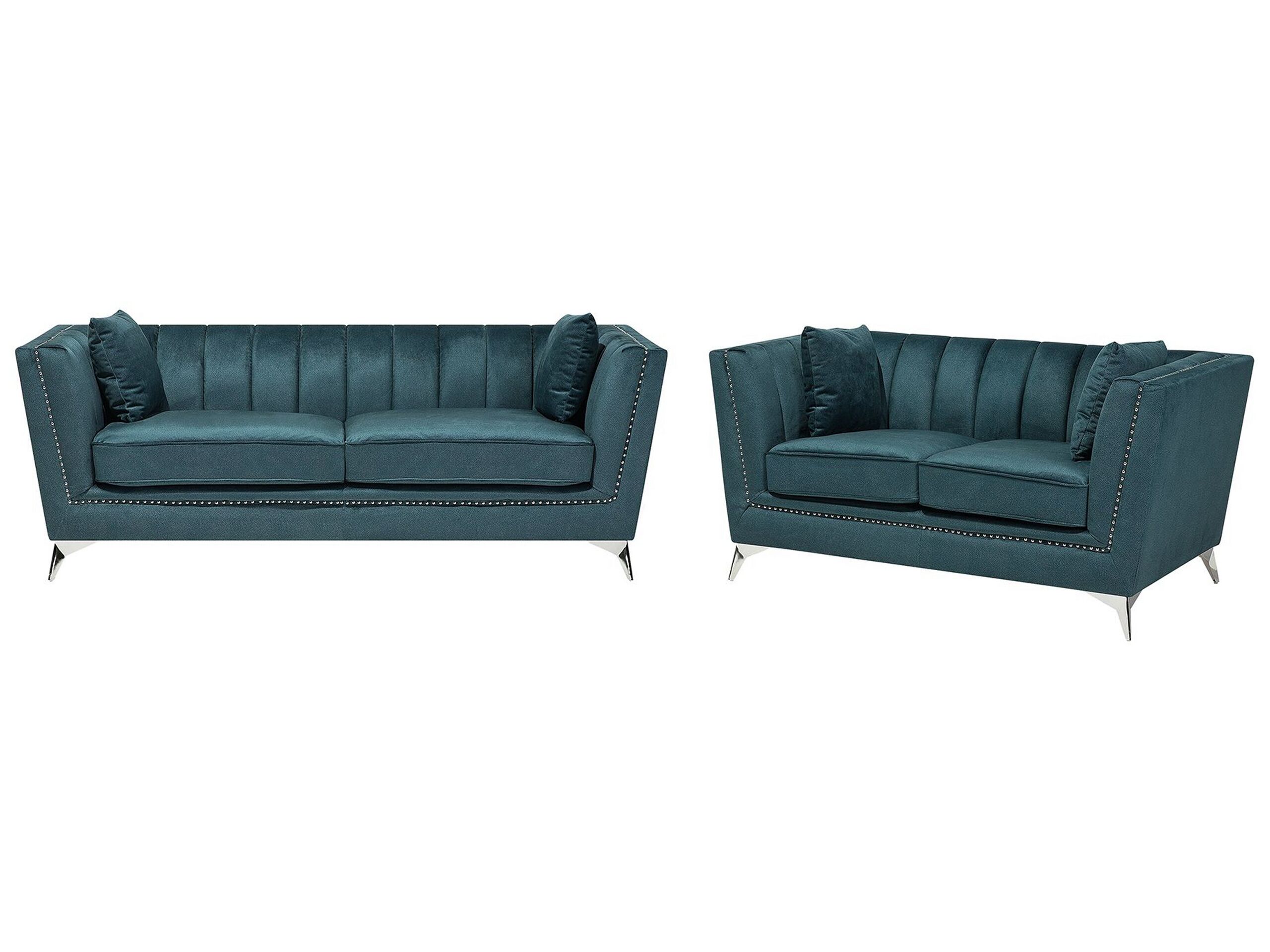 Velvet Sofa Set Teal Blue GAULA - Gemini Interiors