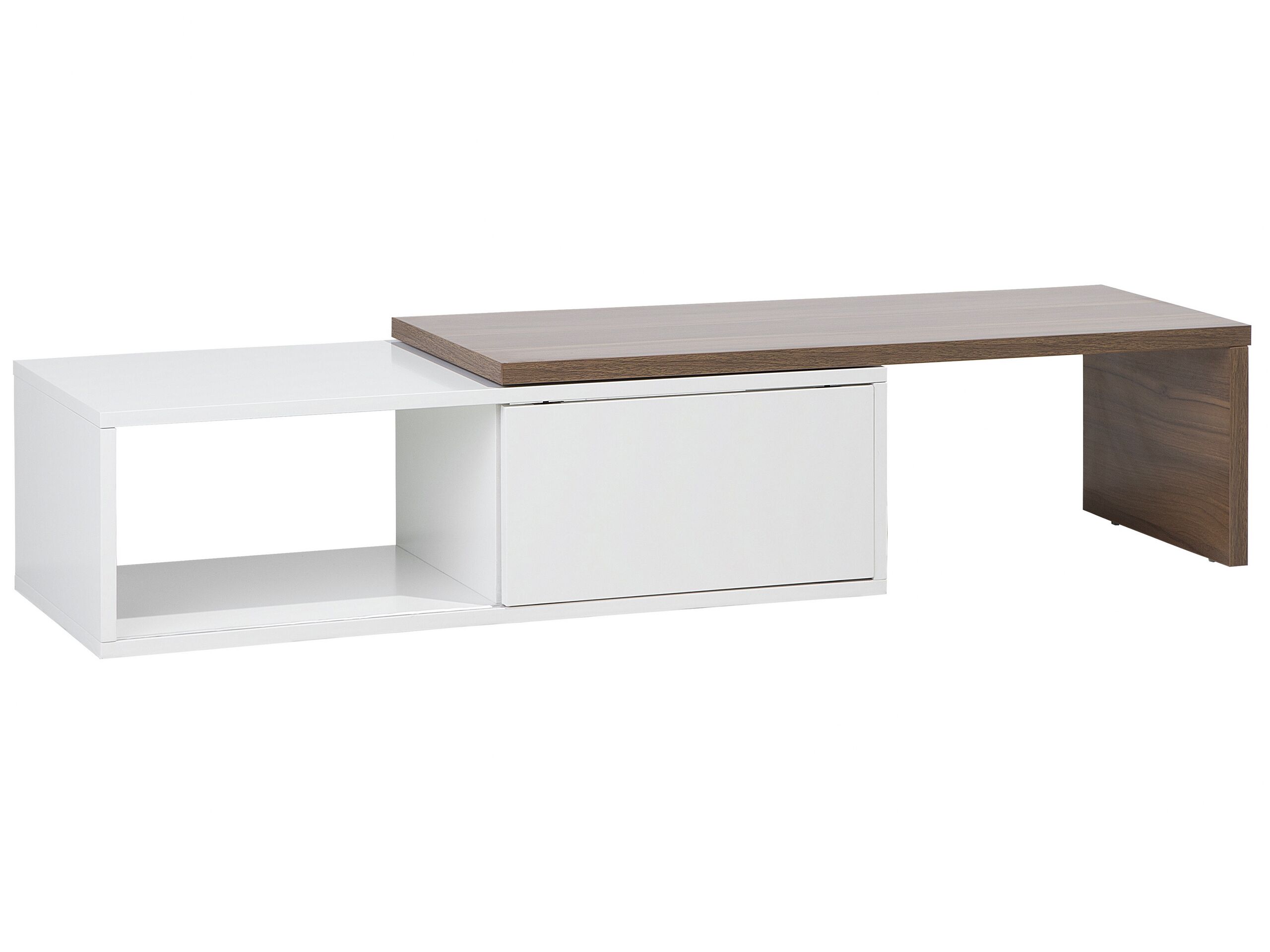 TV Stand White and Dark Wood YONKERS - Gemini Interiors