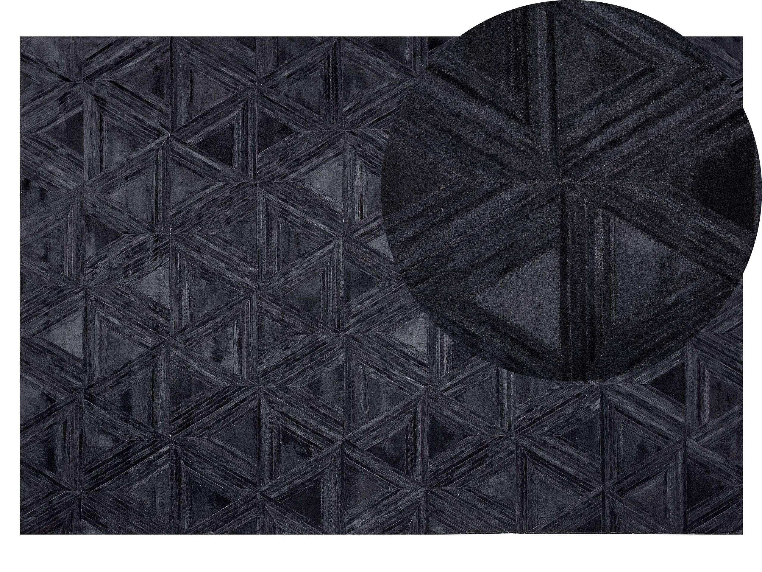 Cowhide Area Rug 140x200cm Black - Gemini Interiors
