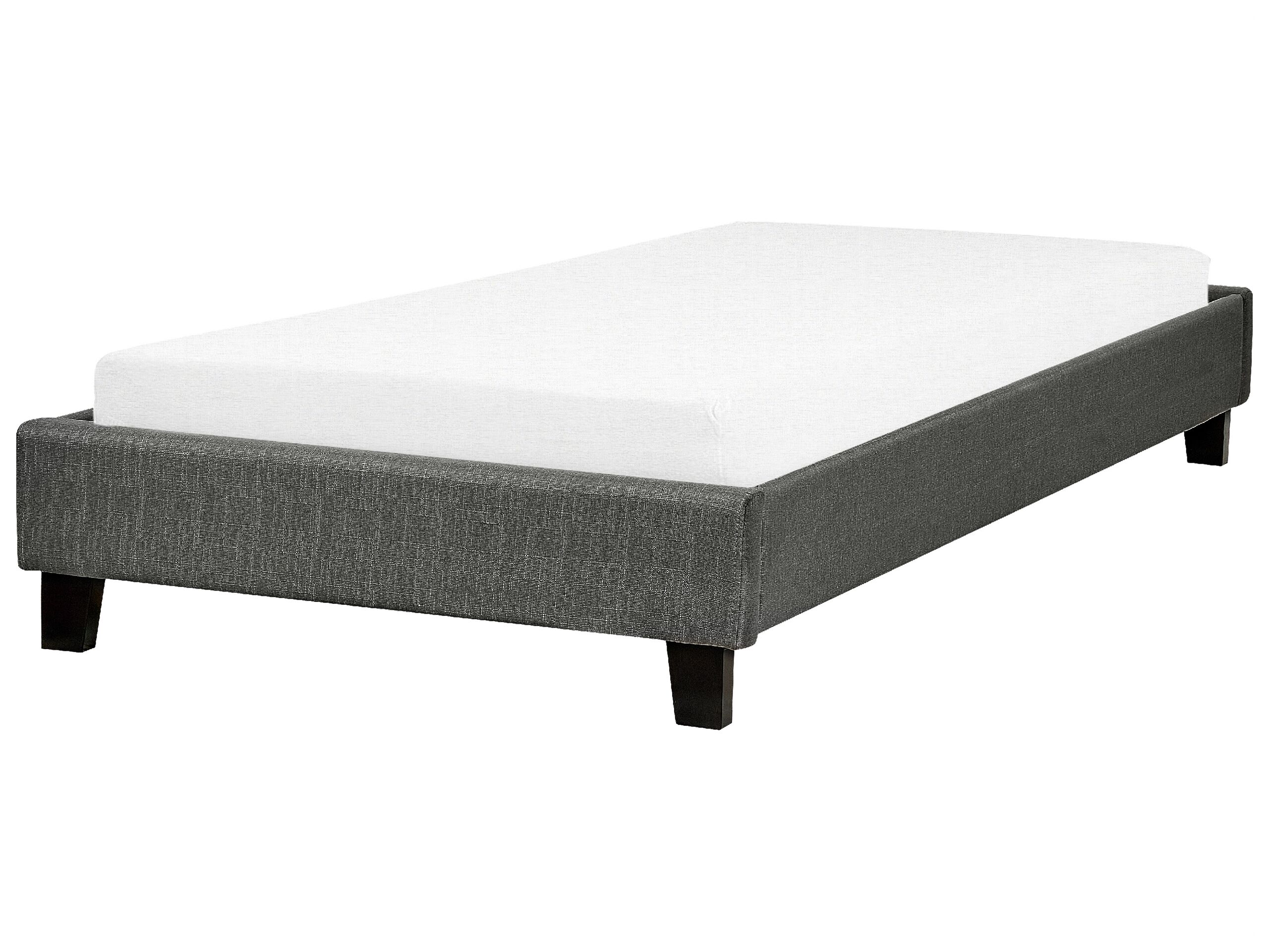 Fabric EU Single Size Bed Grey ROANNE - Gemini Interiors