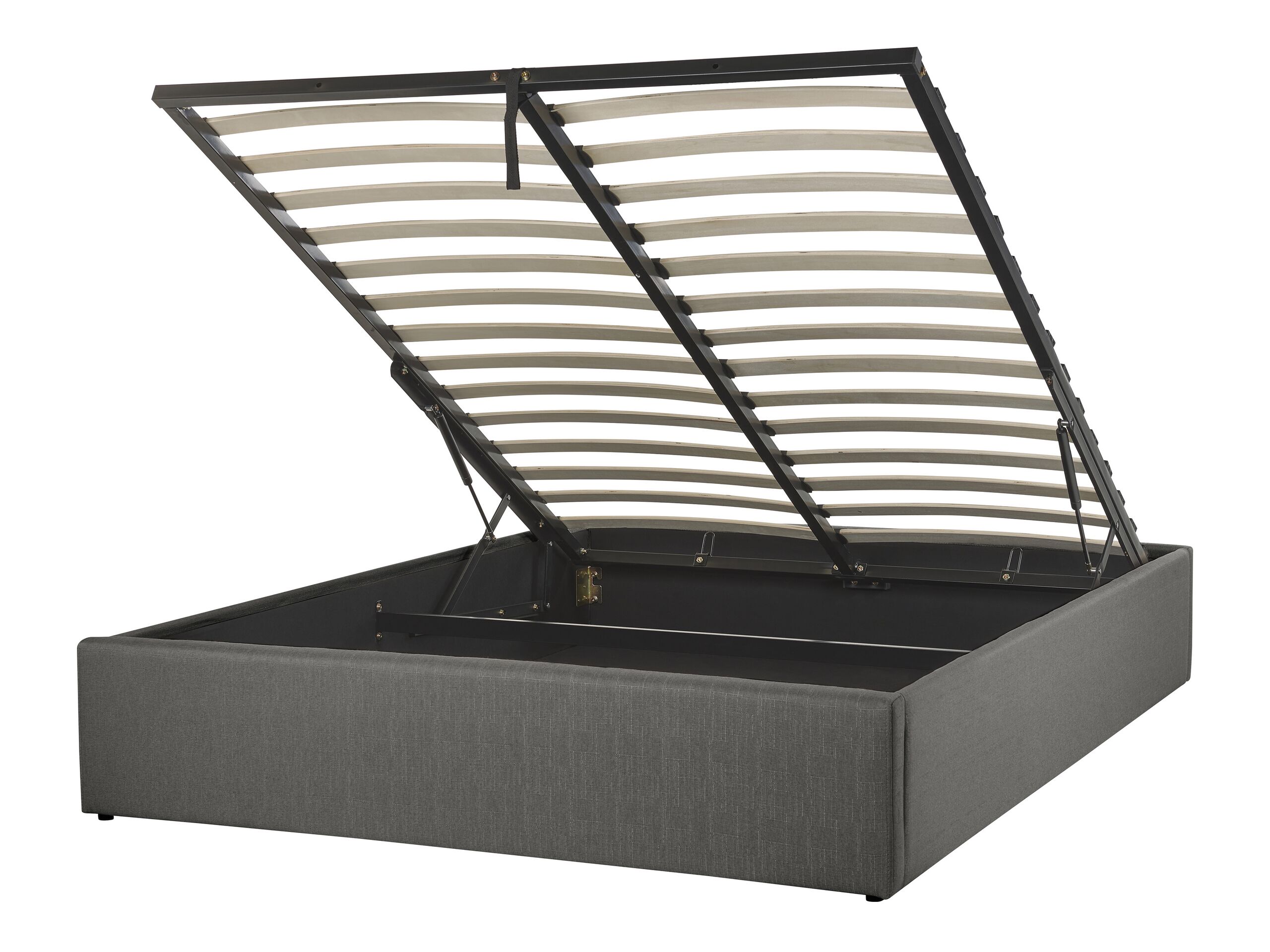 Fabric EU Double Size Ottoman Bed Grey DINAN - Gemini Interiors