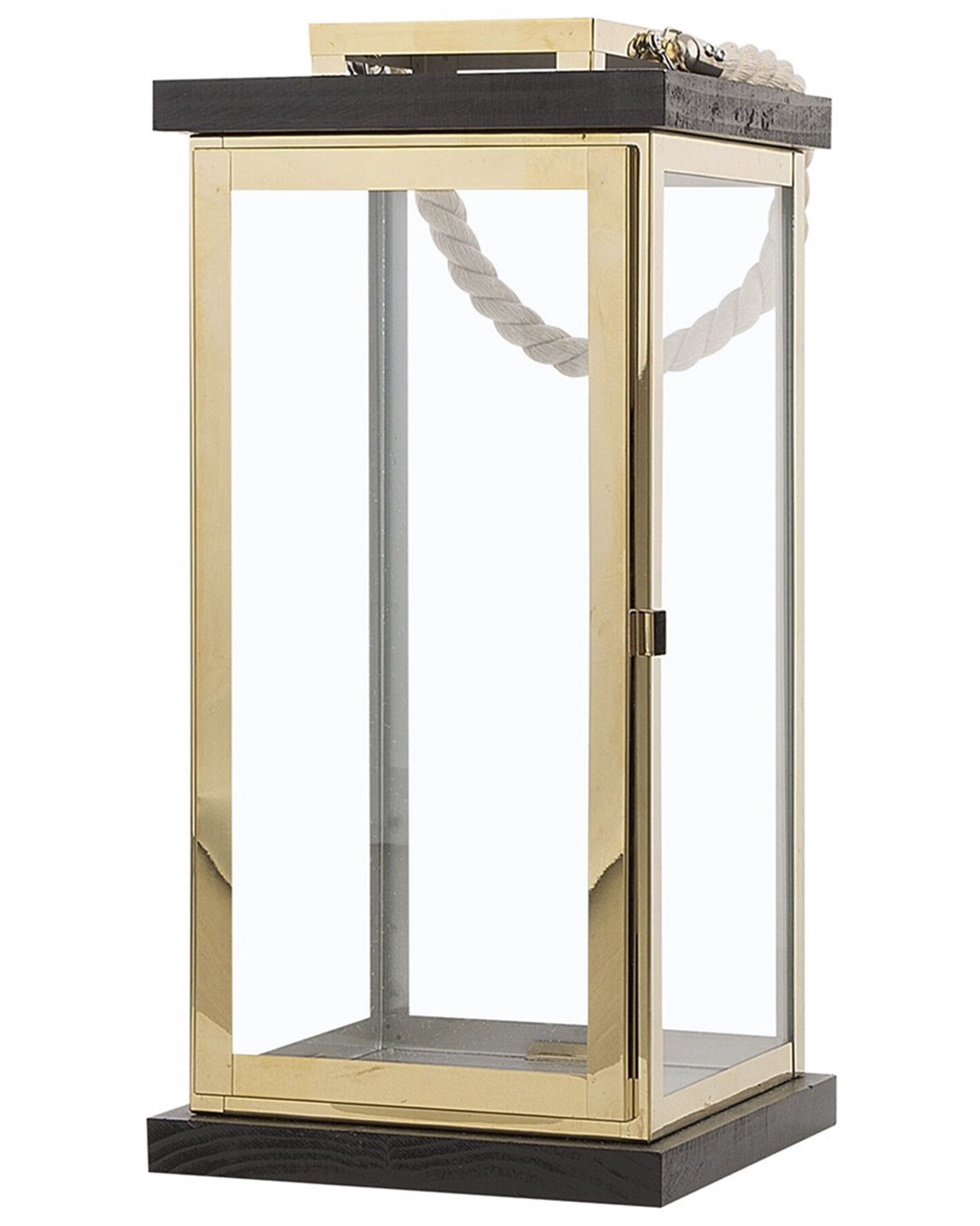 Glass Candle Lantern 41 cm Brass BORNEO - Gemini Interiors