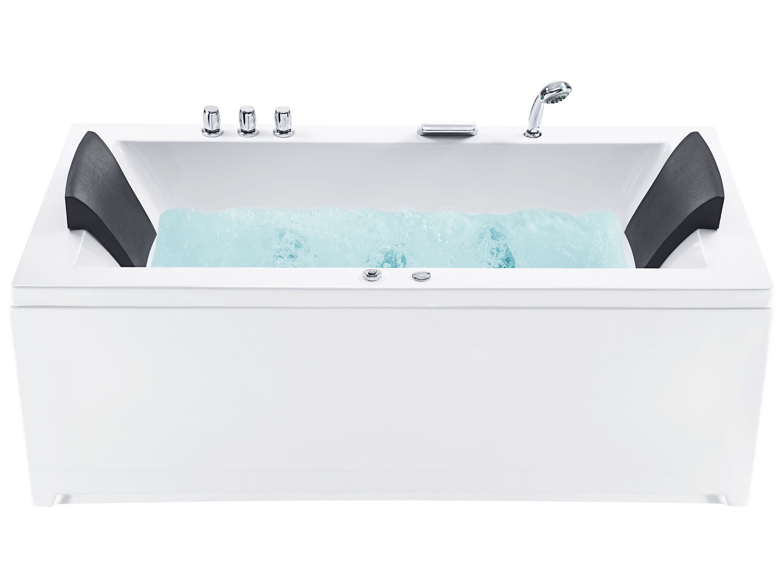 Left Hand Whirlpool Bath with LED 1830 x 900 mm White VARADERO - Gemini Interiors