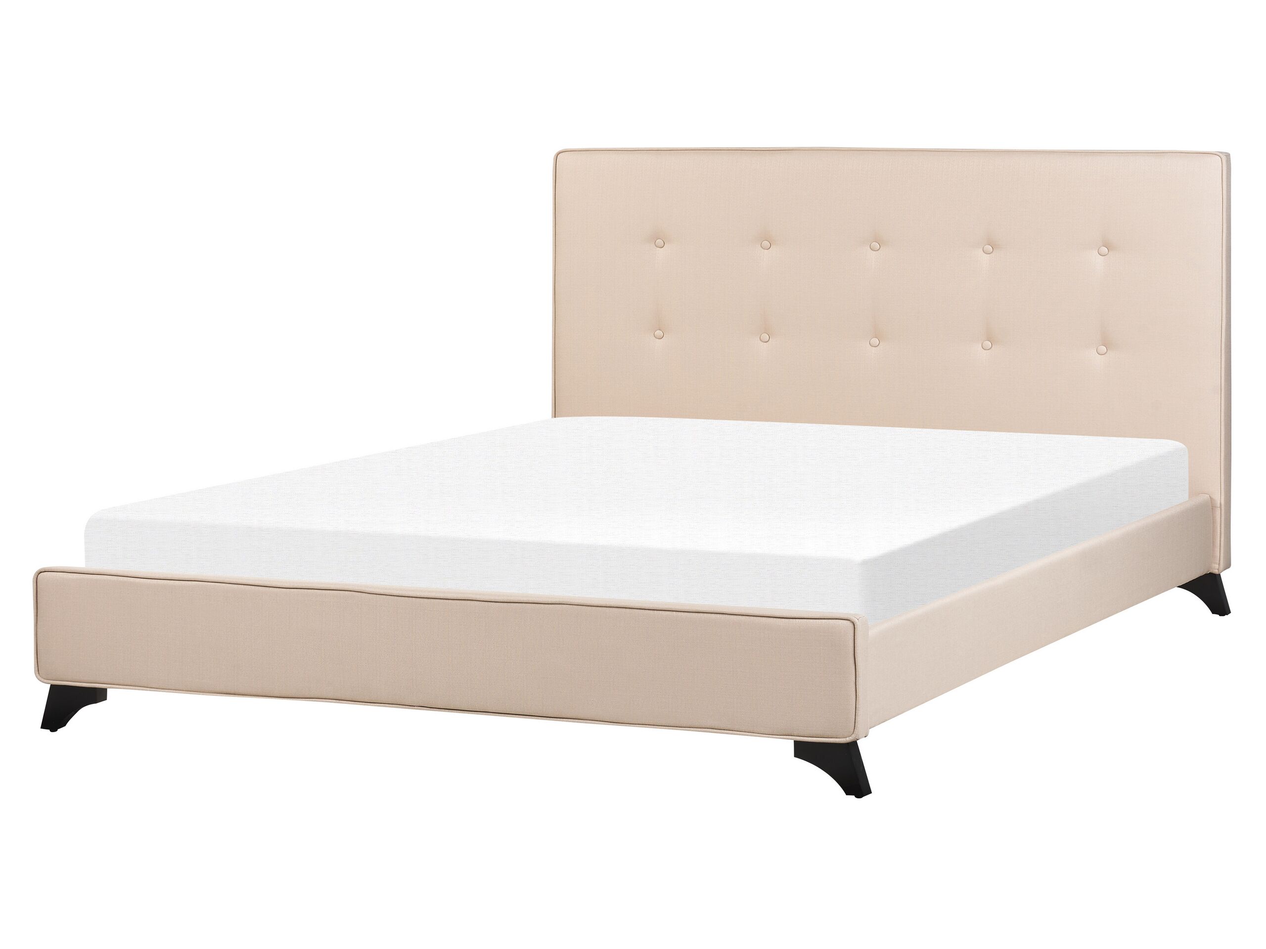 Fabric EU King Size Bed Beige AMBASSADOR - Gemini Interiors