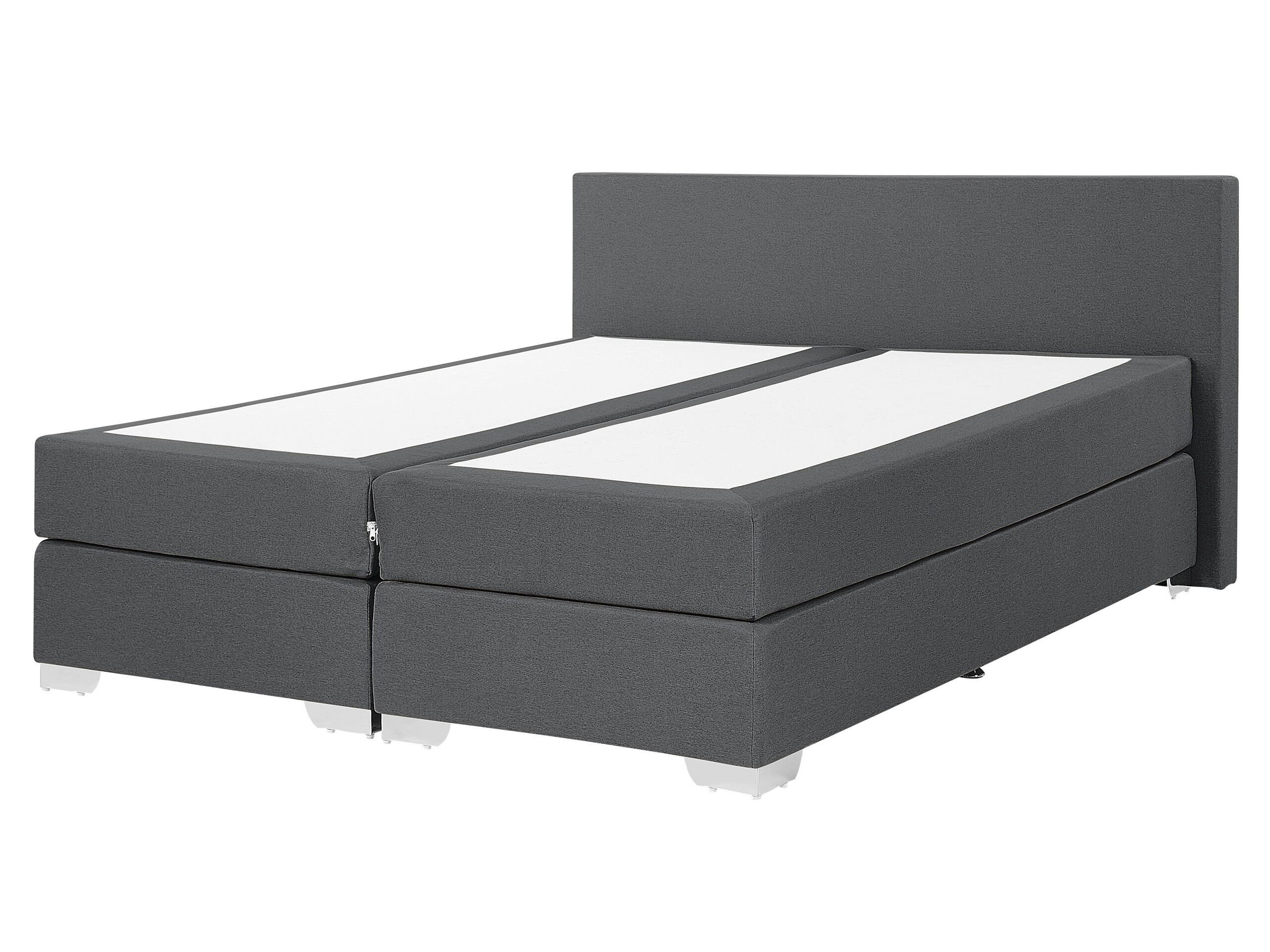 Fabric EU King Size Divan Bed Grey PRESIDENT - Gemini Interiors