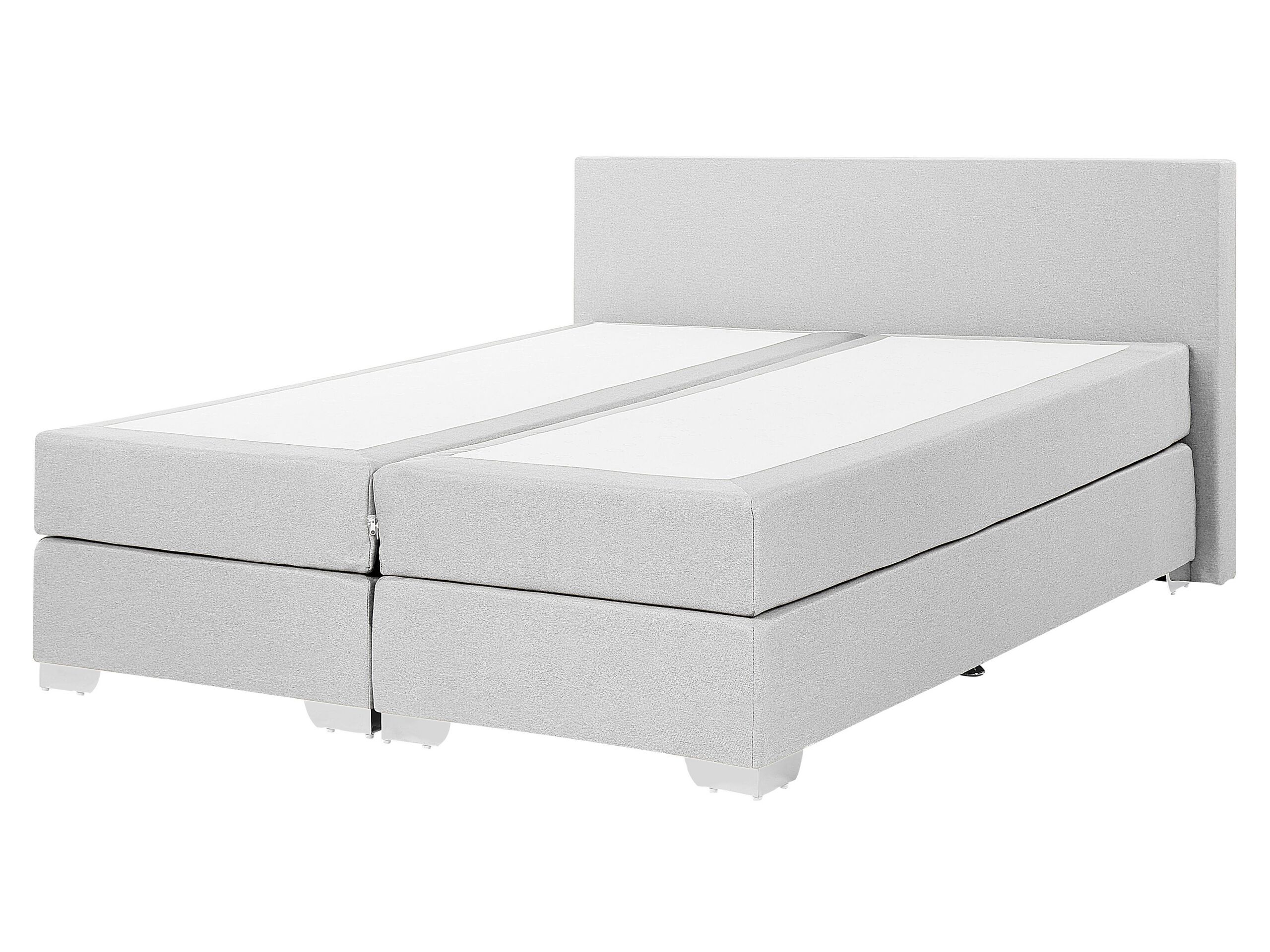 Fabric EU King Size Divan Bed Light Grey PRESIDENT - Gemini Interiors