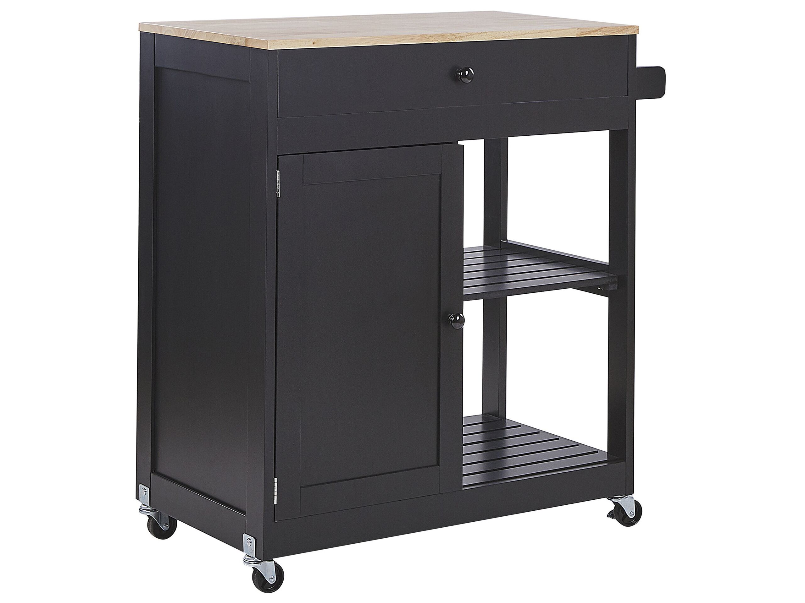 Kitchen Storage Trolley Black TRAPANI - Gemini Interiors