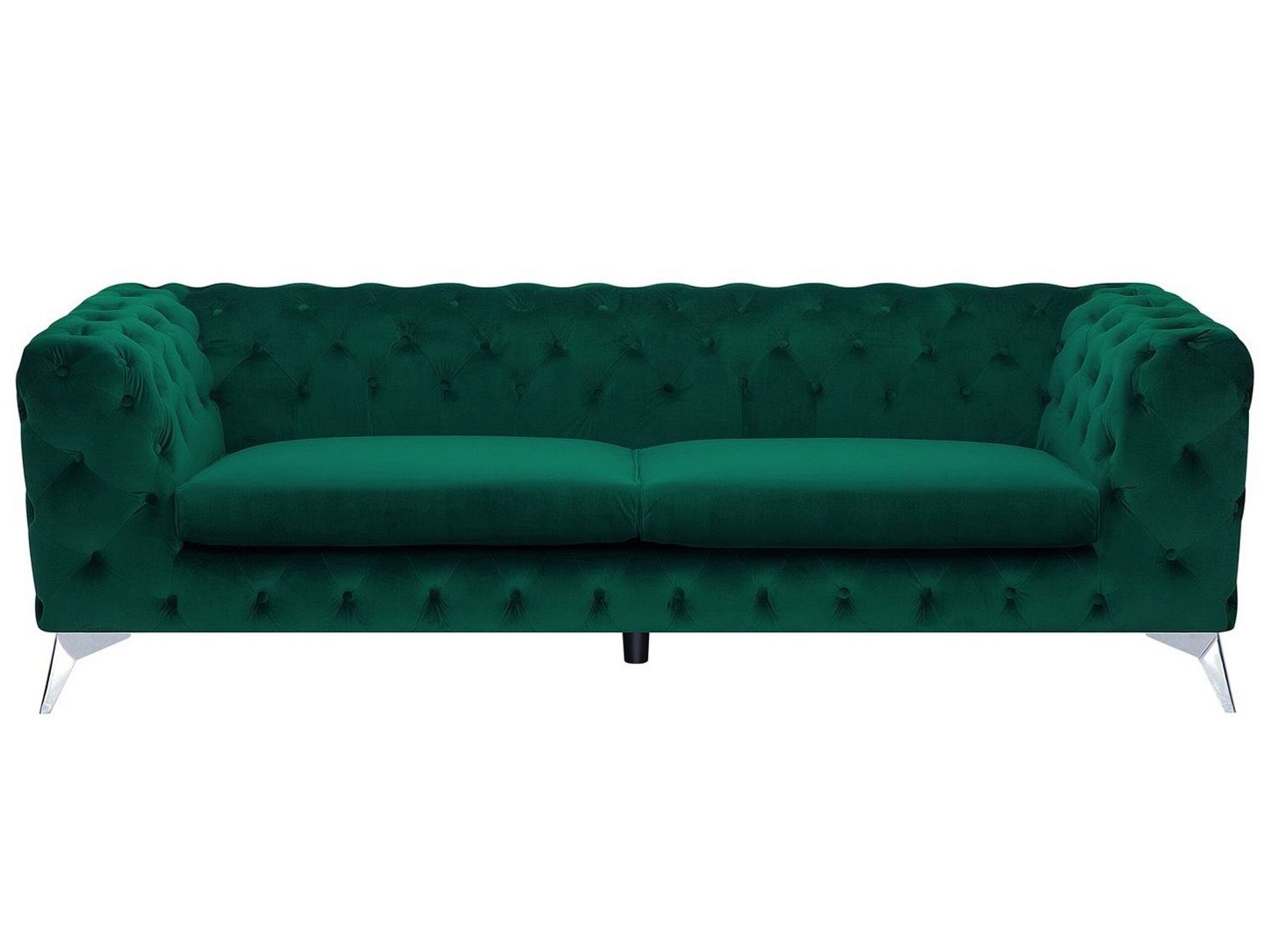 3 Seater Velvet Fabric Sofa Emerald Green SOTRA - Gemini Interiors
