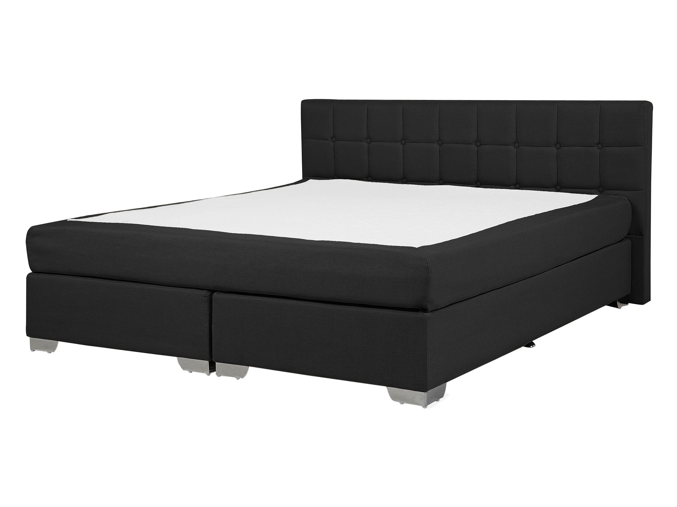 Fabric EU Double Divan Bed Black ADMIRAL - Gemini Interiors