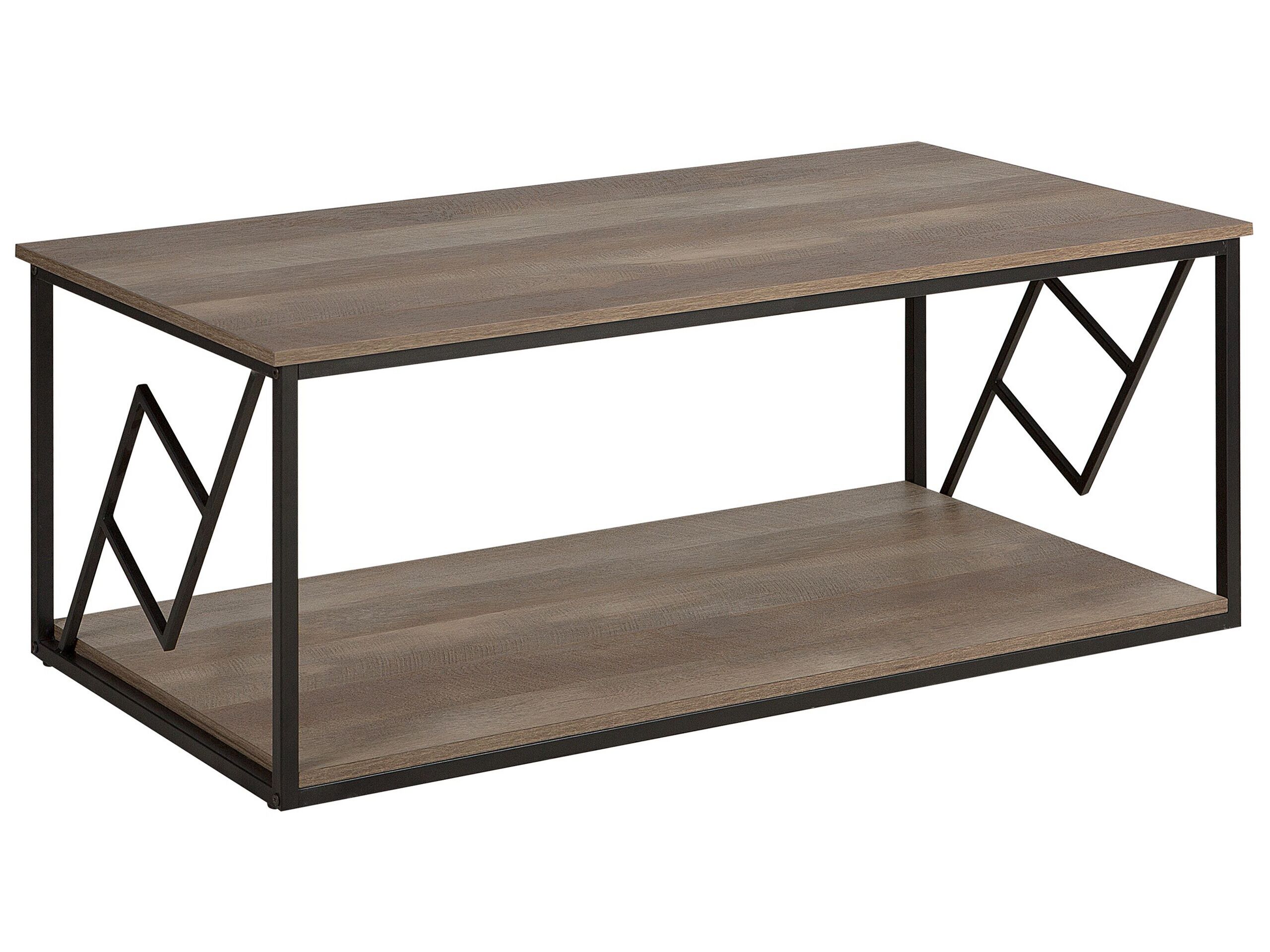 Coffee Table with Shelf Dark Wood and Black FORRES - Gemini Interiors