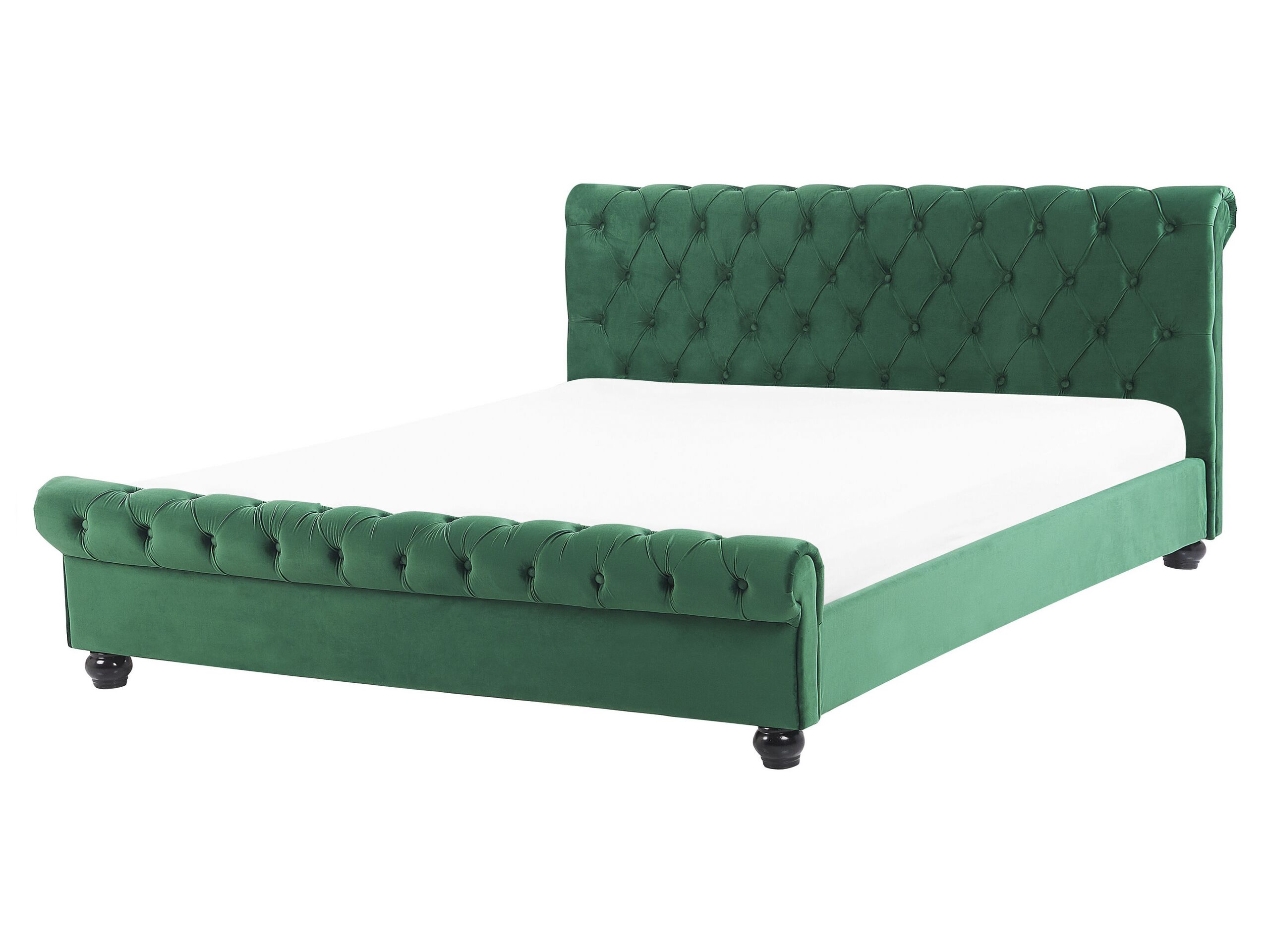 Velvet EU King Size Bed Emerald Green AVALLON - Gemini Interiors