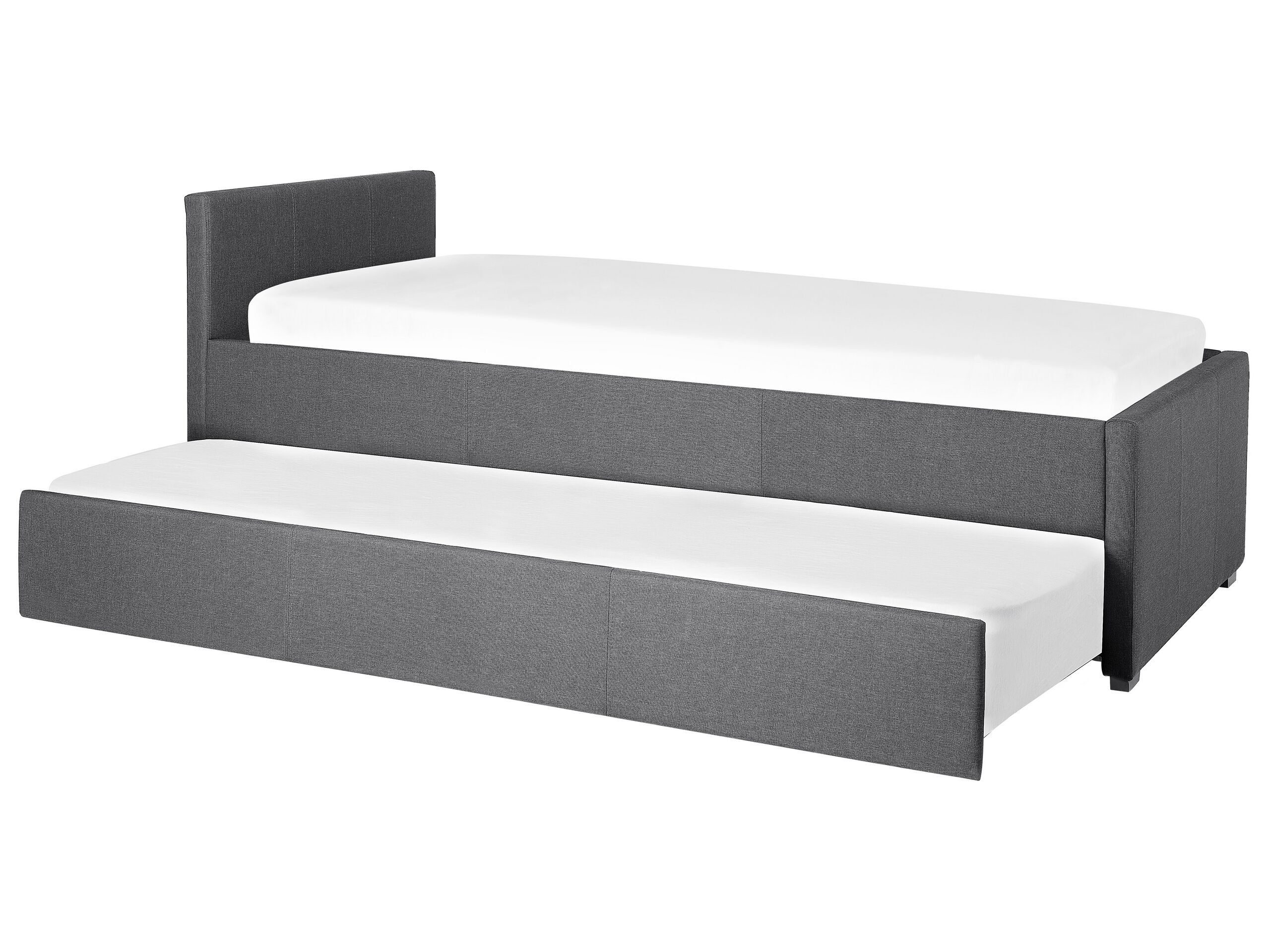 Fabric EU Single Trundle Bed Grey MARMANDE - Gemini Interiors