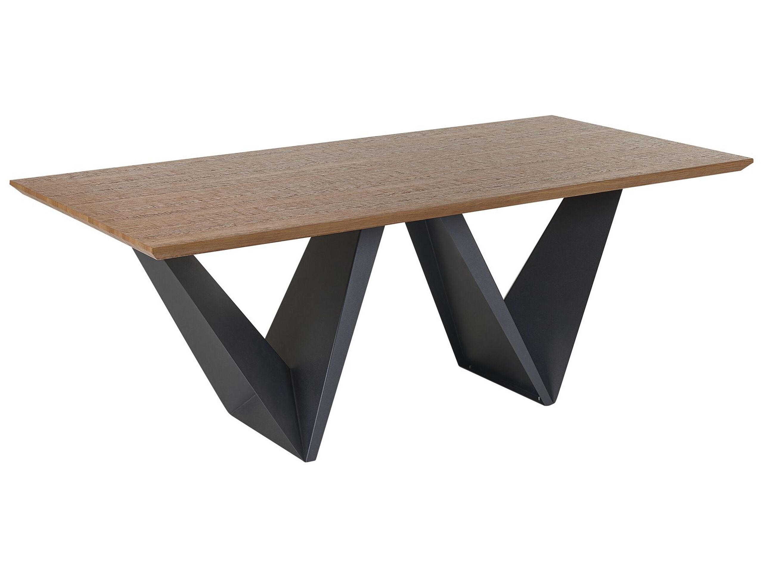 Dining Table 200 x 100 cm Dark Wood with Black SINTRA - Gemini Interiors