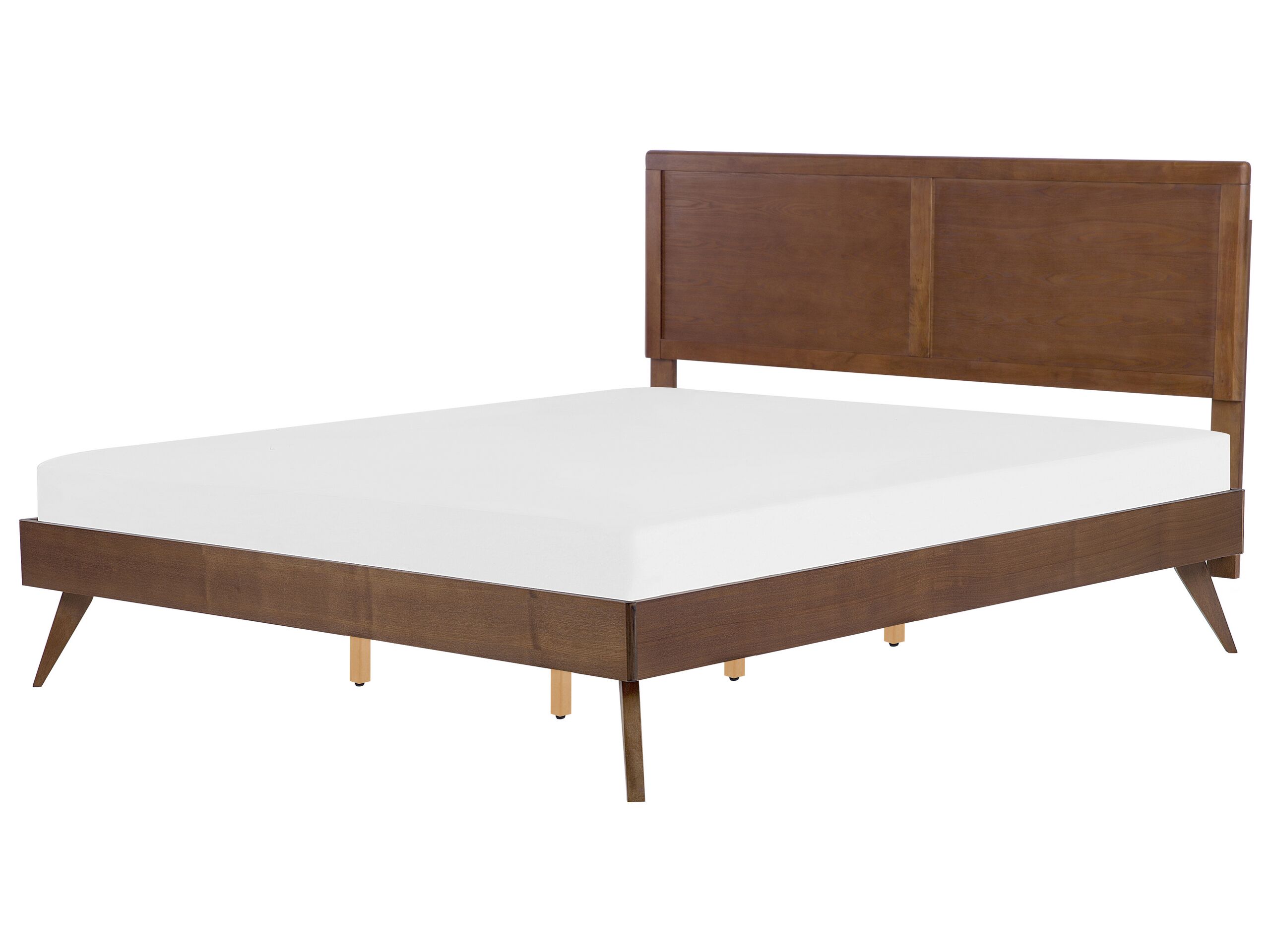 EU Super King Size Bed Dark Wood ISTRES - Gemini Interiors