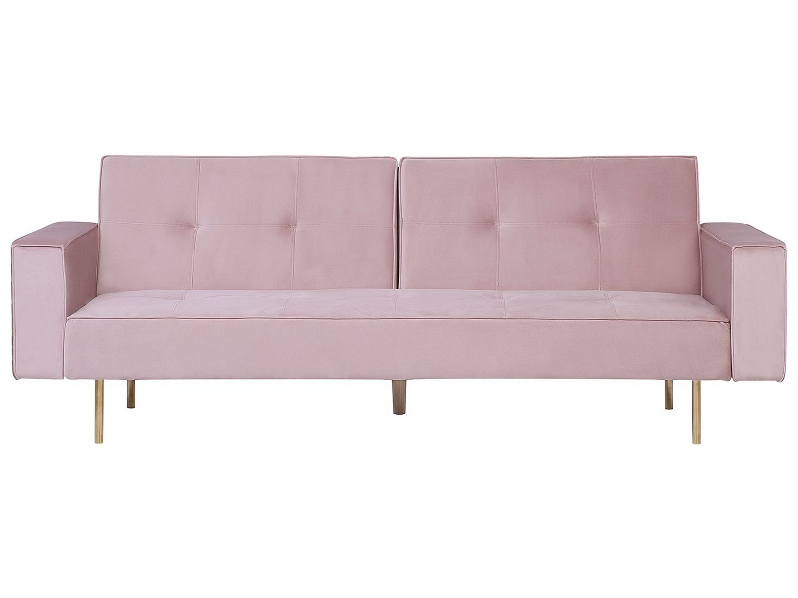 Velvet Sofa Bed Pink VISNES - Gemini Interiors