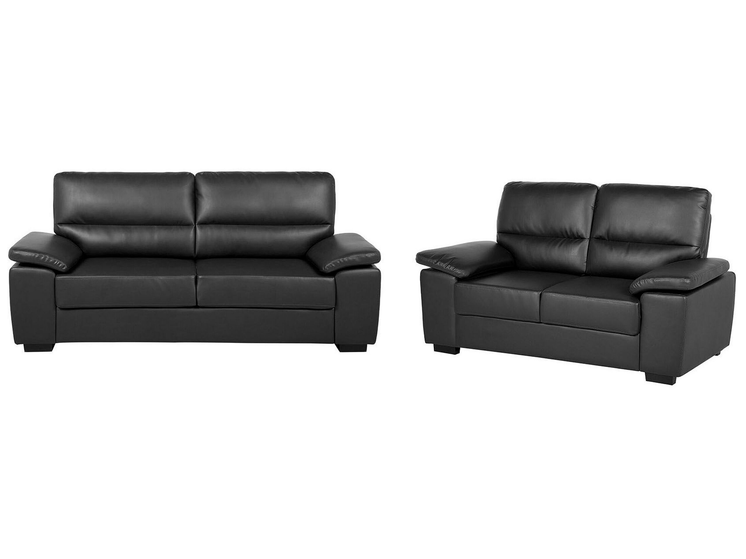 Faux Leather Sofa Set Black VOGAR - Gemini Interiors