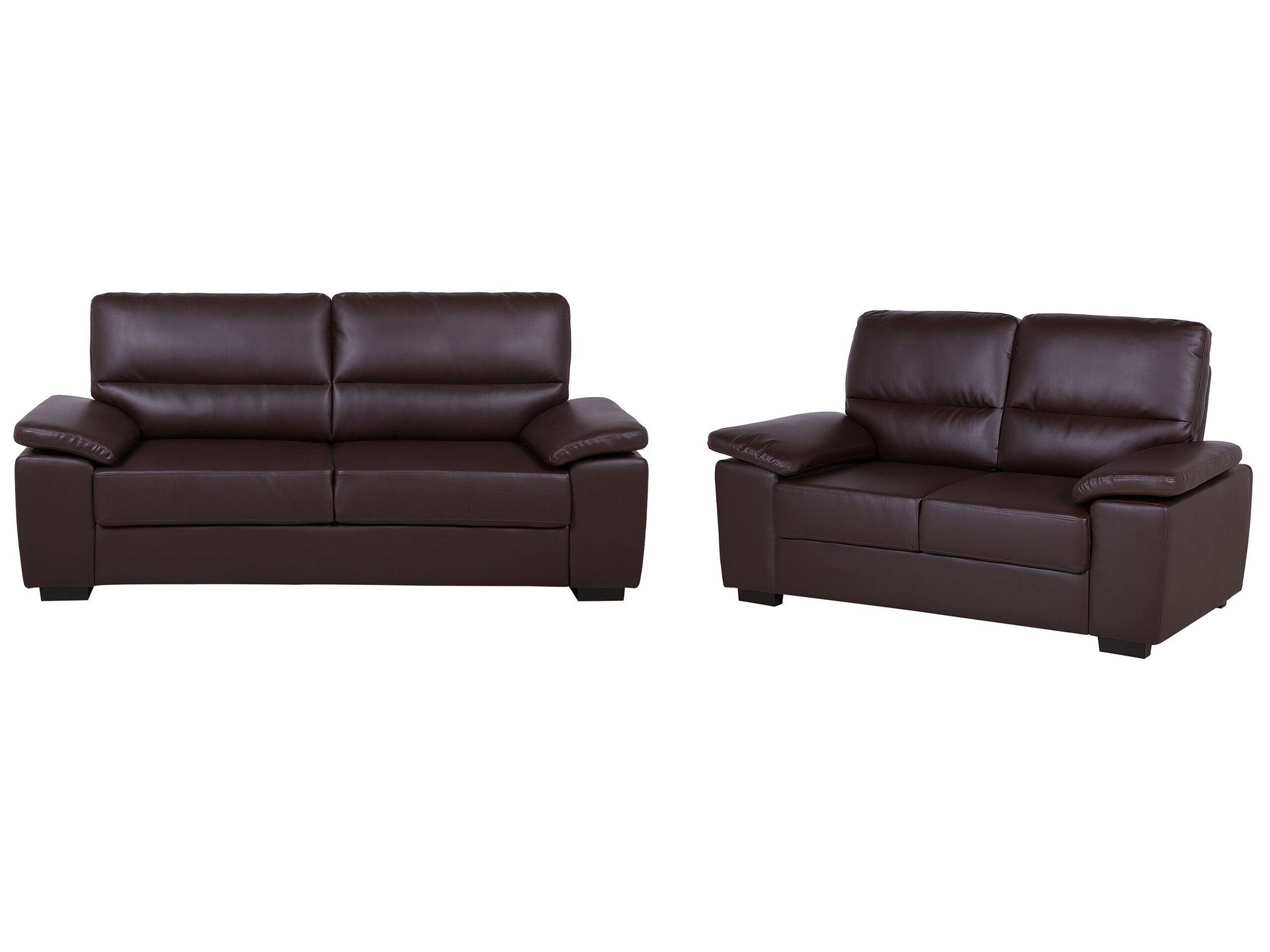 Faux Leather Sofa Set Brown VOGAR - Gemini Interiors