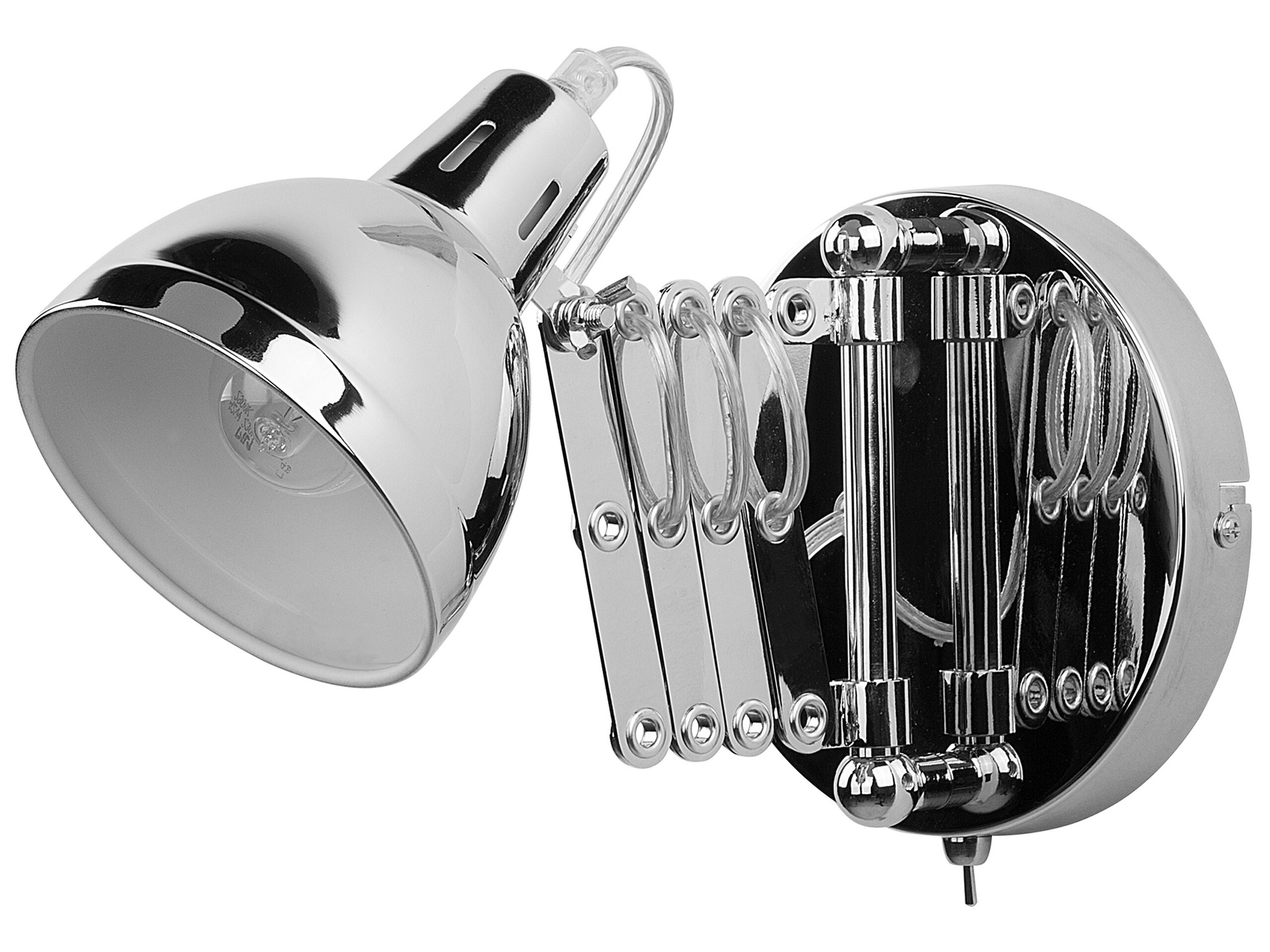 Metal Wall Lamp Silver HARRINGTON - Gemini Interiors
