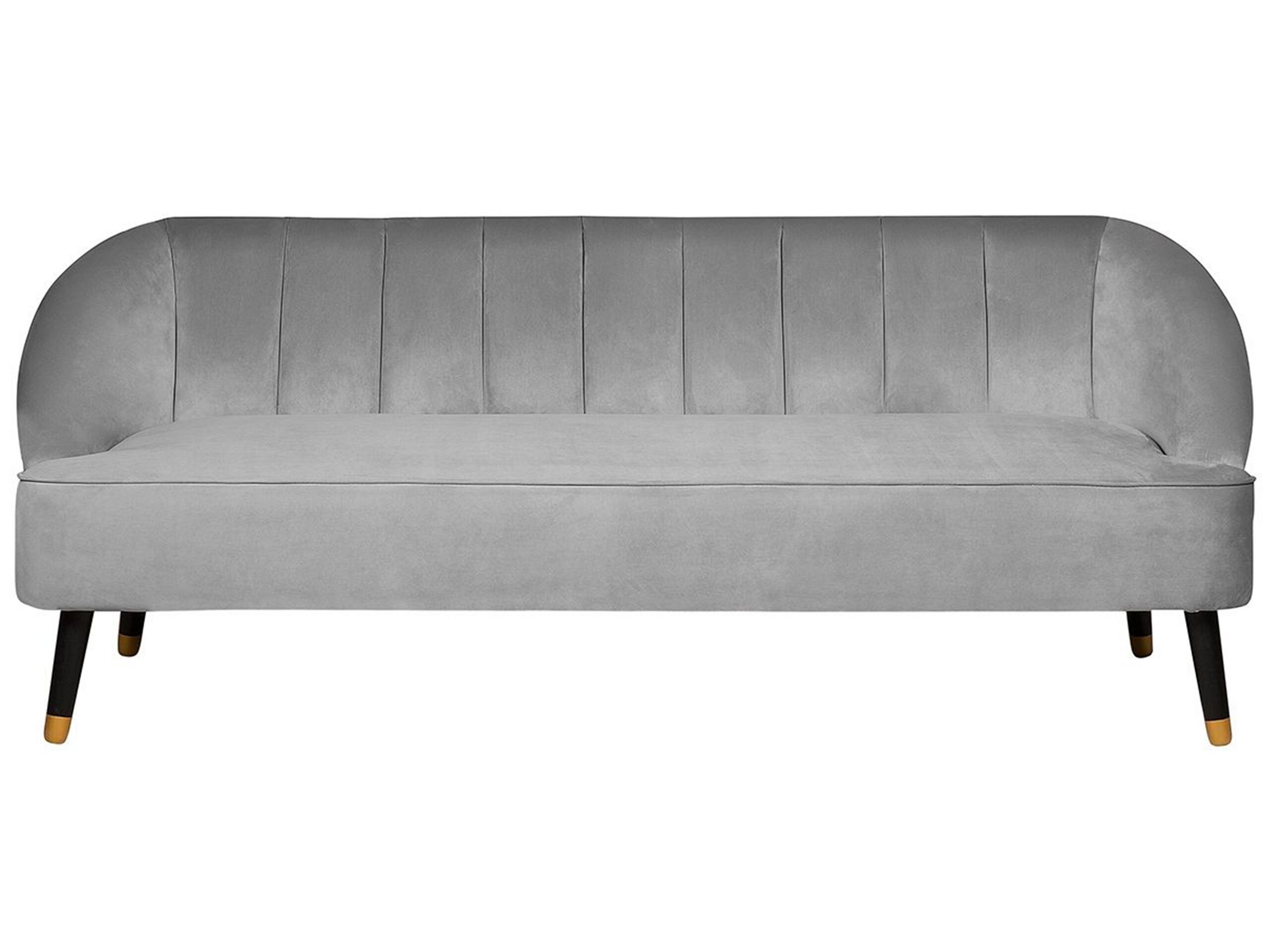 3 Seater Velvet Sofa Light Grey ALSVAG - Gemini Interiors