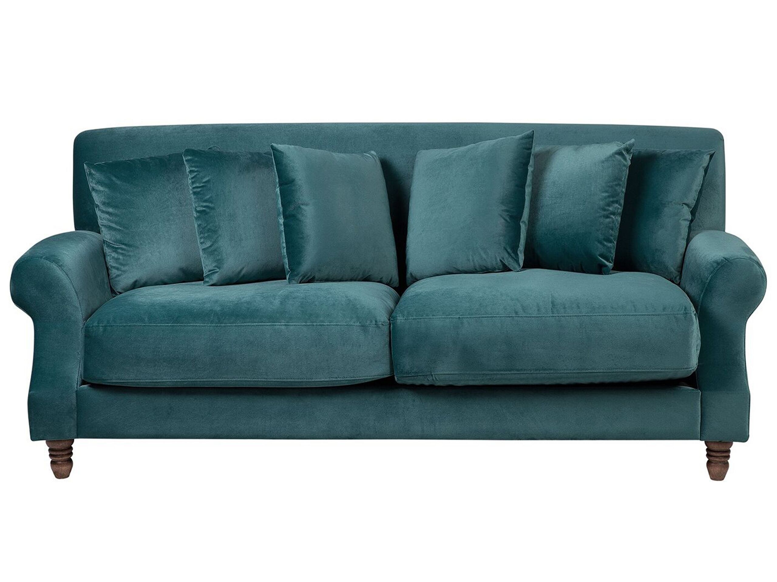 3 Seater Velvet Sofa Teal EIKE - Gemini Interiors