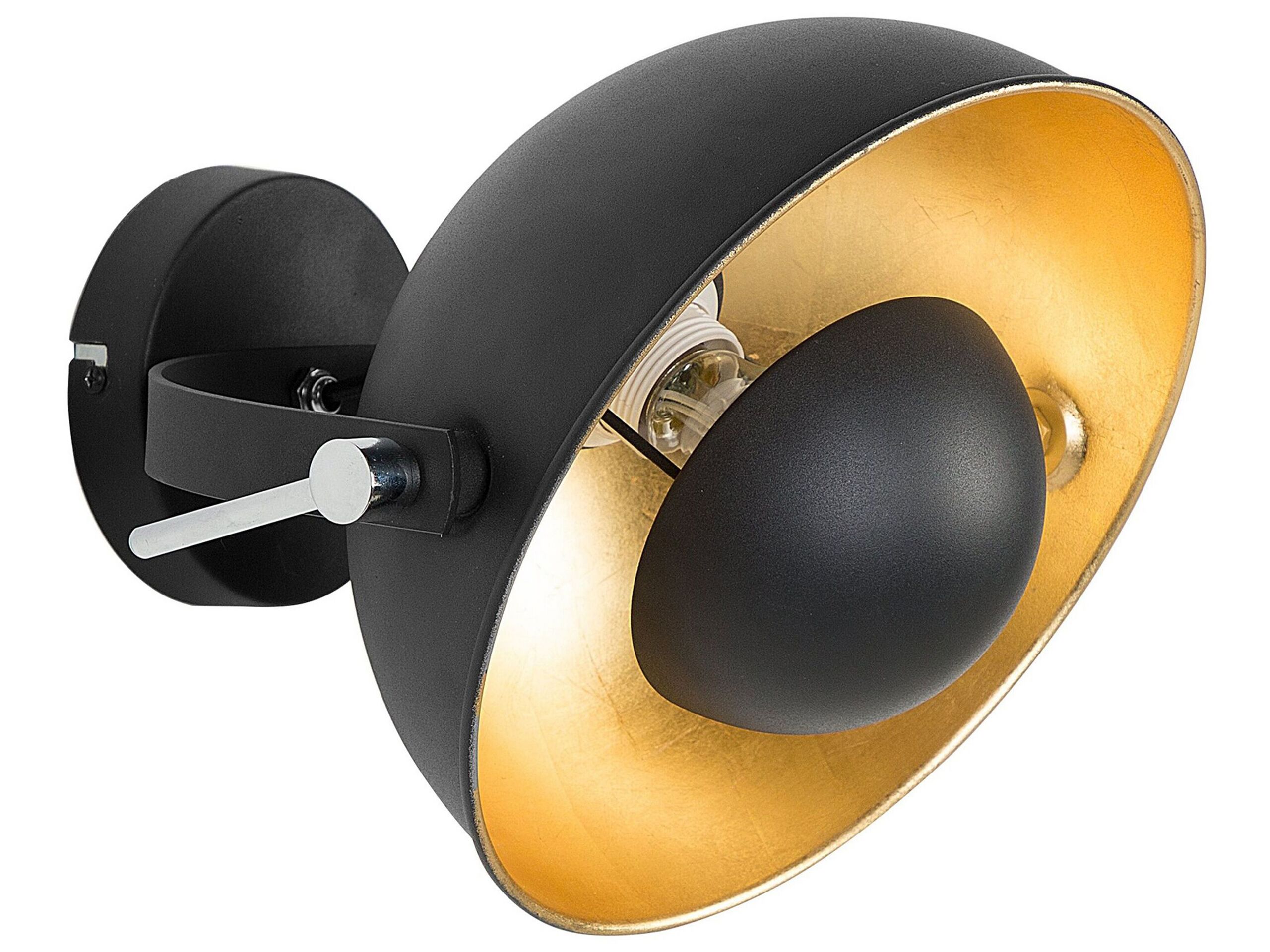 Metal Wall Lamp Black and Gold THAMES II - Gemini Interiors