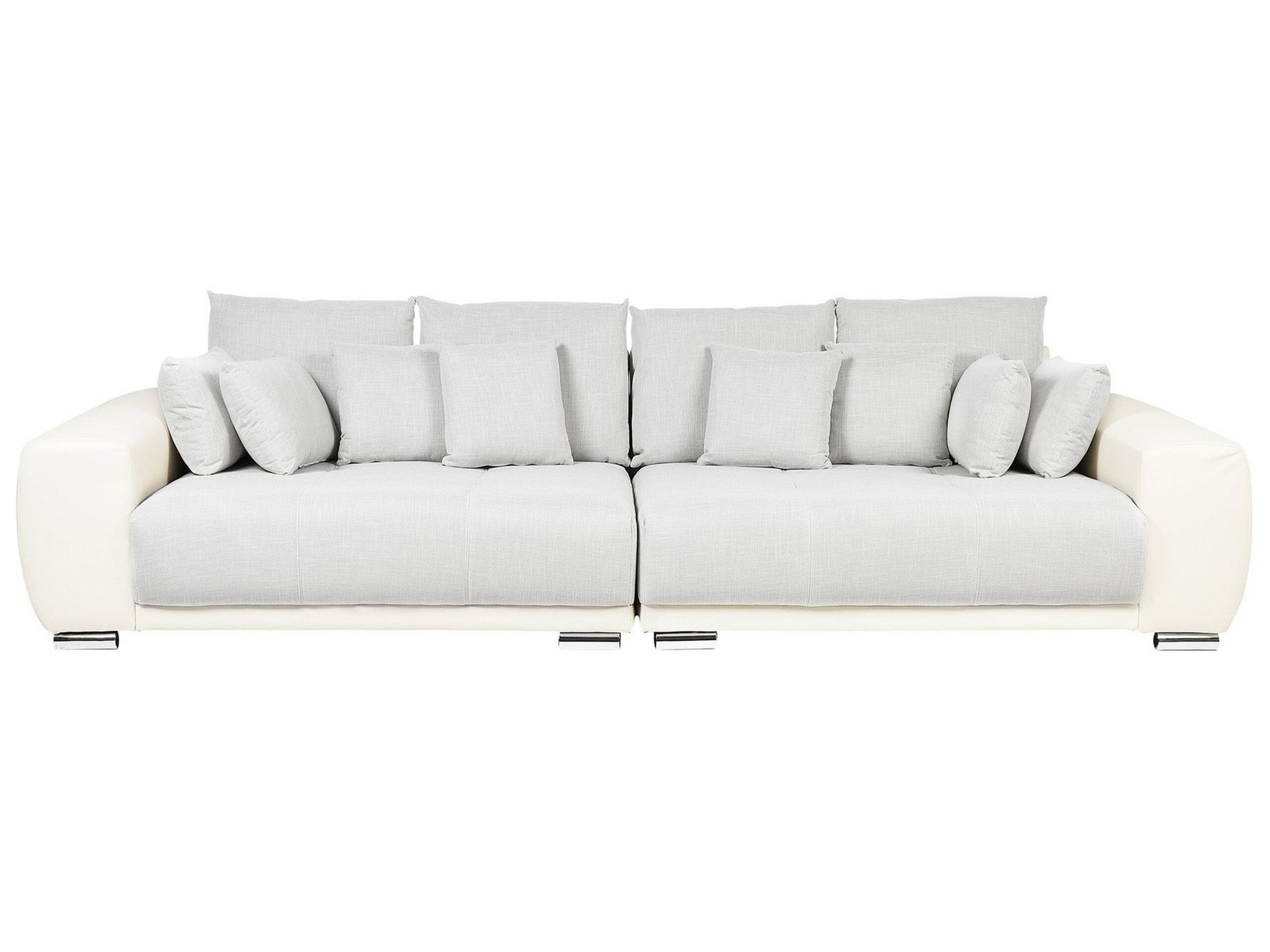 4 Seater Fabric Sofa Light Grey and Light Beige TORPO - Gemini Interiors