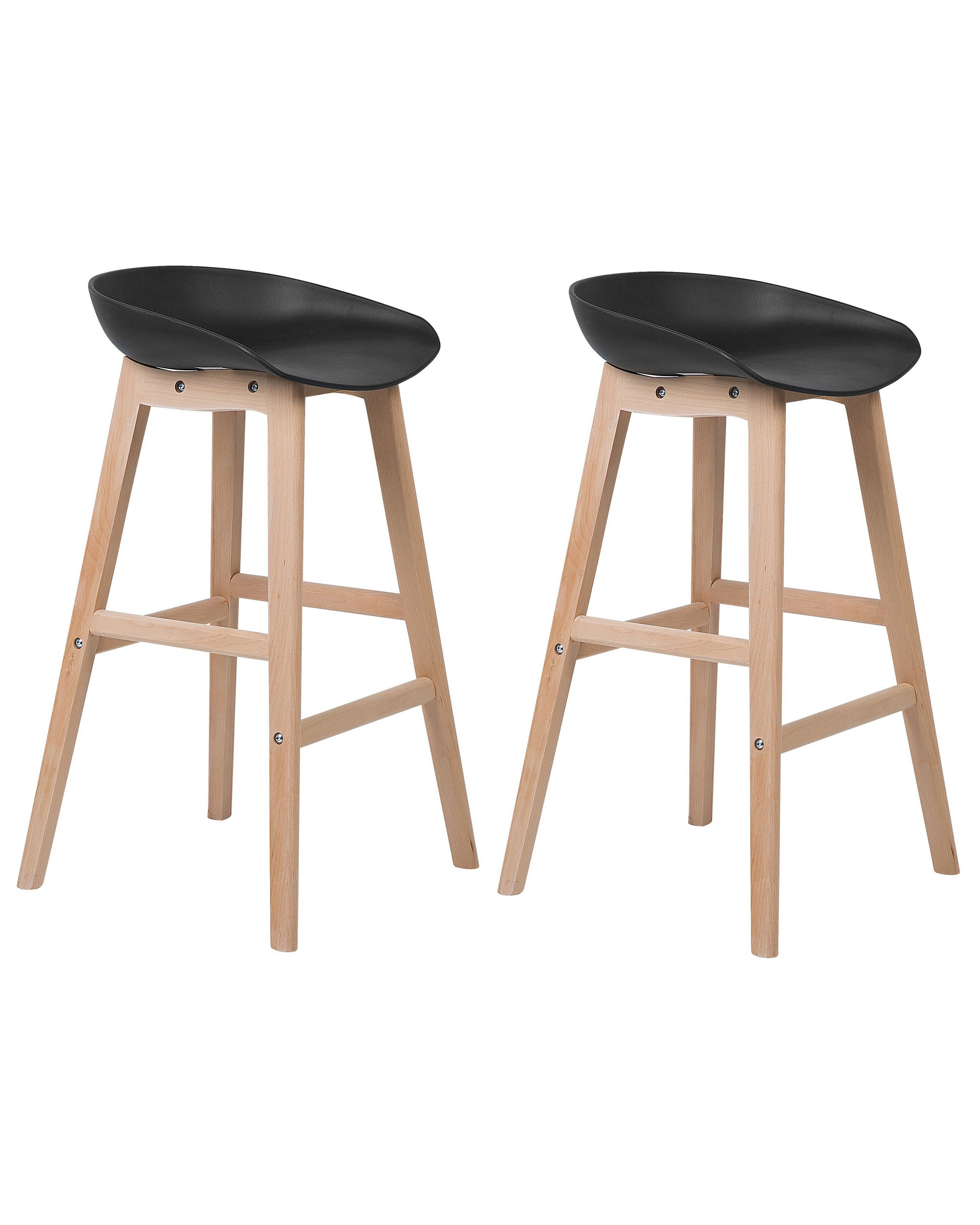 Set of 2 Bar Chairs Black MICCO - Gemini Interiors