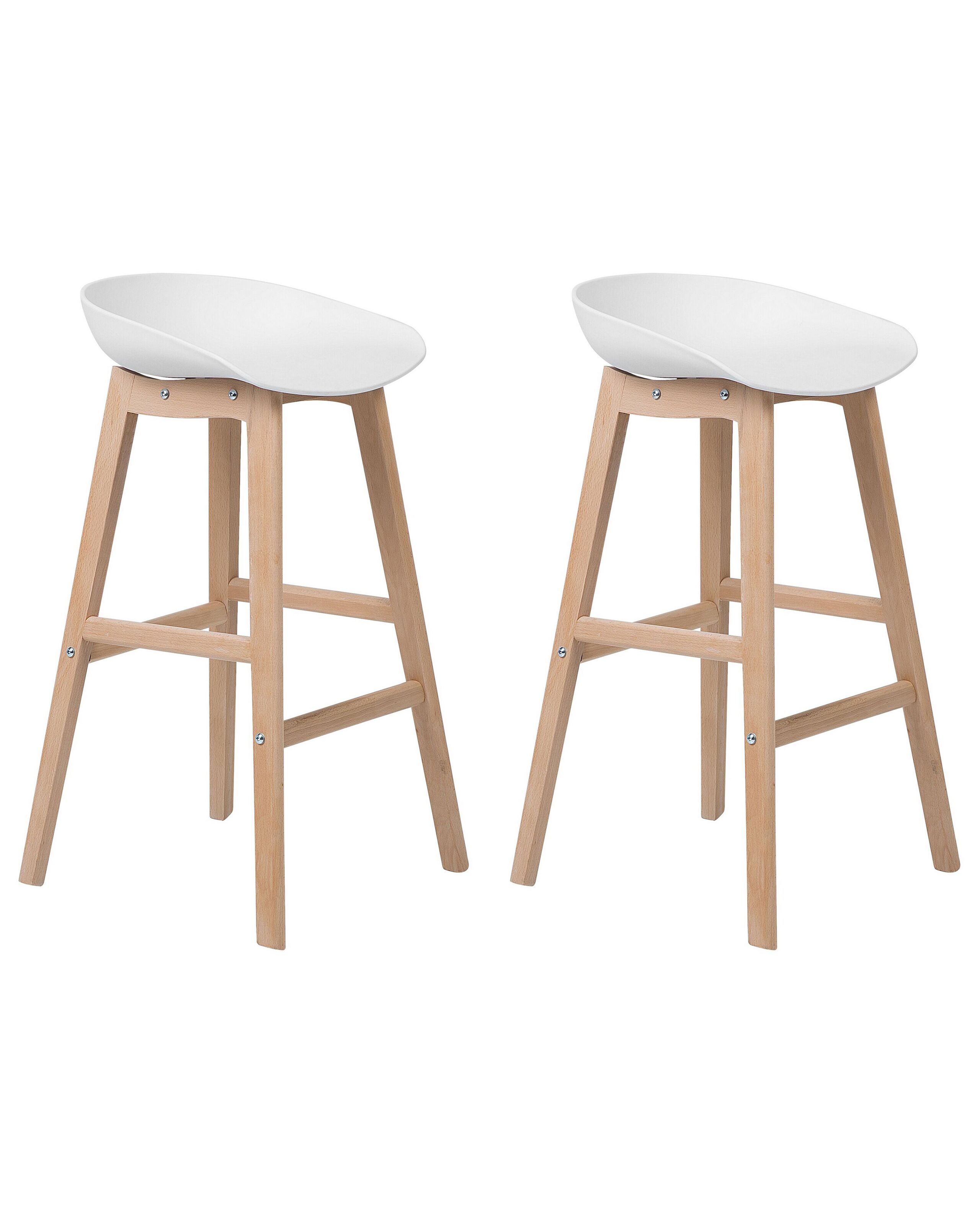 Set of 2 Bar Chairs White MICCO - Gemini Interiors
