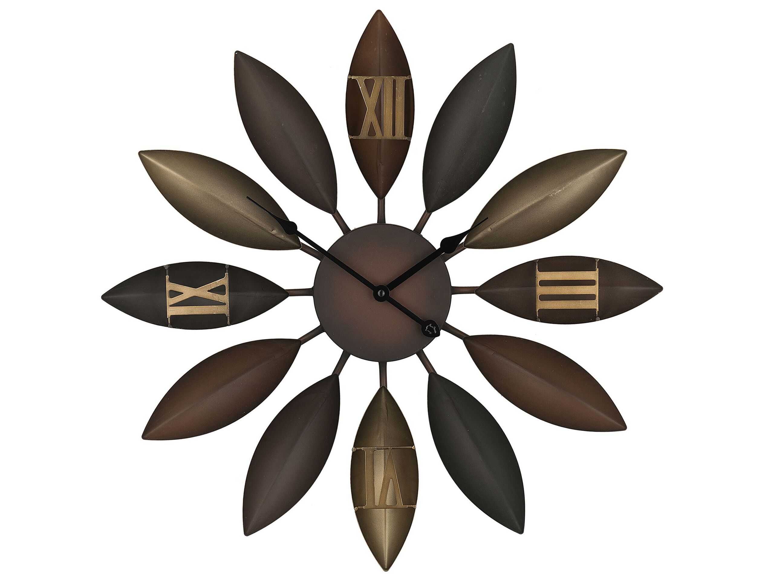 Iron Wall Clock Ã ̧ 55 cm Brown BEINWIL - Gemini Interiors