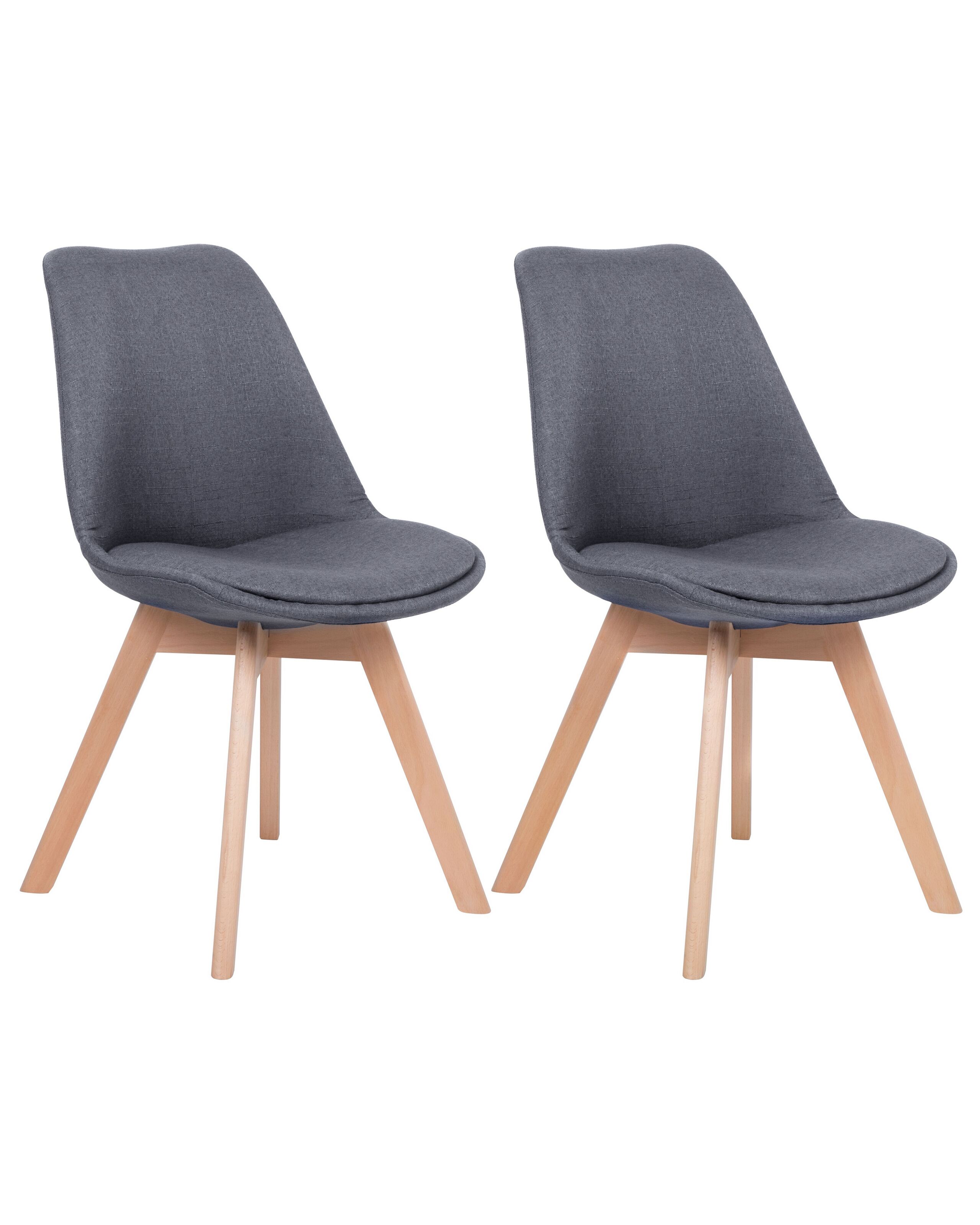 Set of 2 Fabric Dining Chairs Graphite Grey DAKOTA II - Gemini Interiors