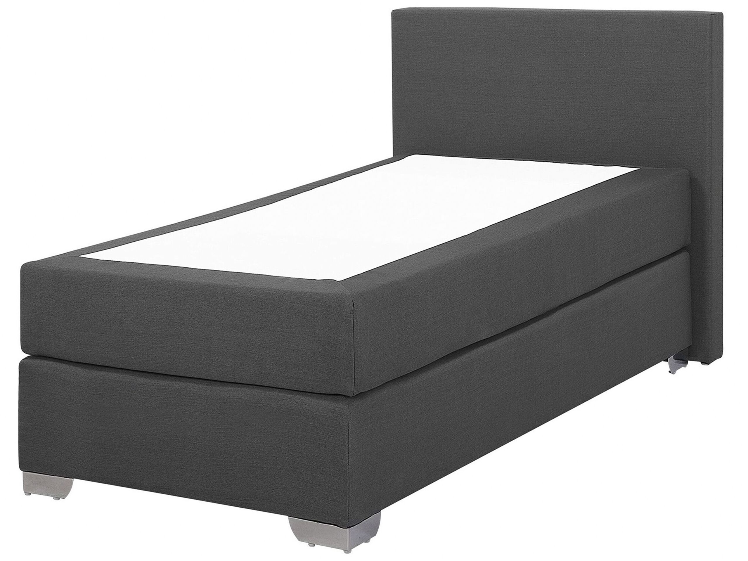 Fabric EU Single Size Divan Bed Grey PRESIDENT - Gemini Interiors