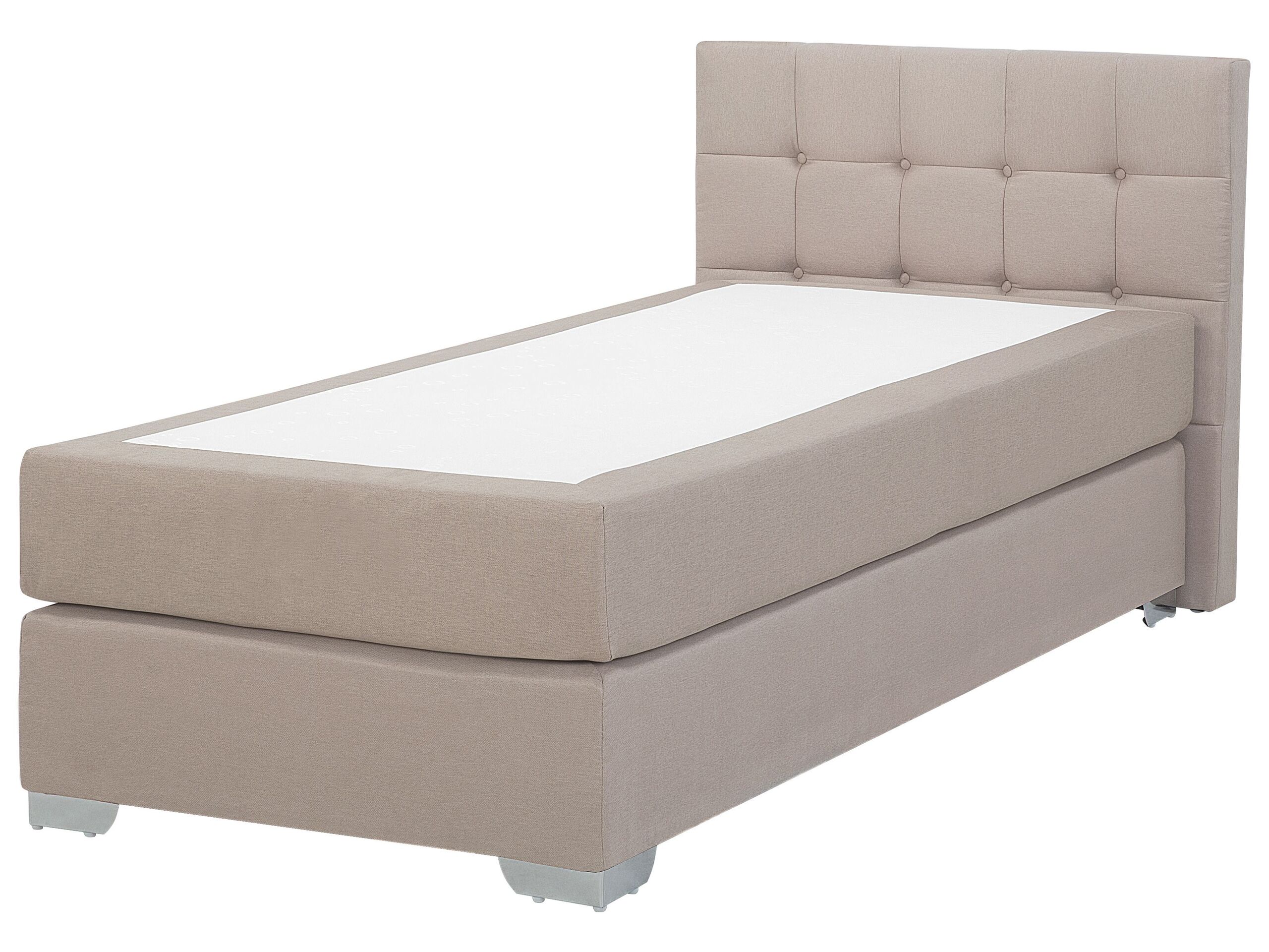 Fabric EU Single Size Divan Bed Beige ADMIRAL - Gemini Interiors