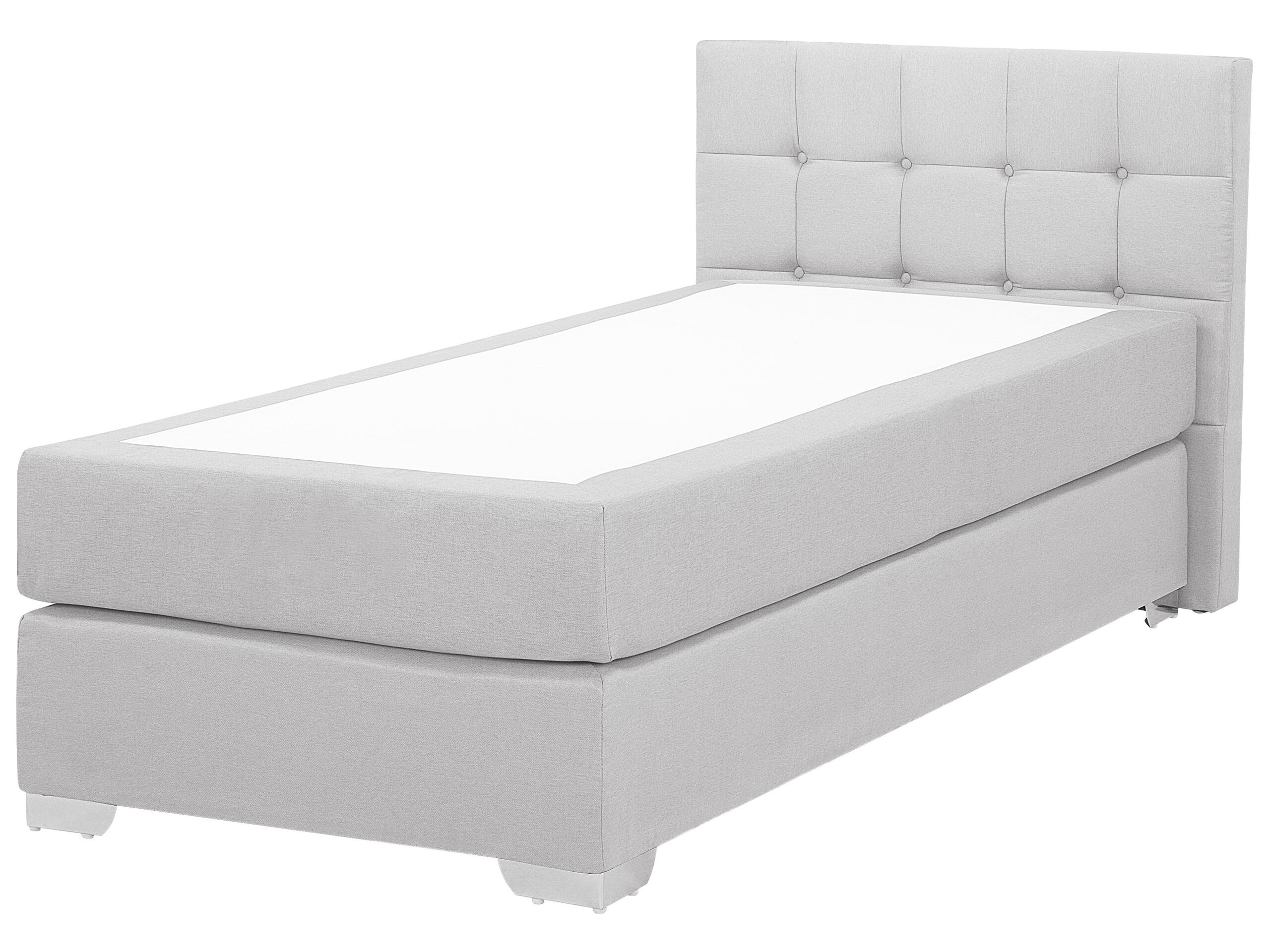 Fabric EU Single Size Divan Bed Light Grey ADMIRAL - Gemini Interiors