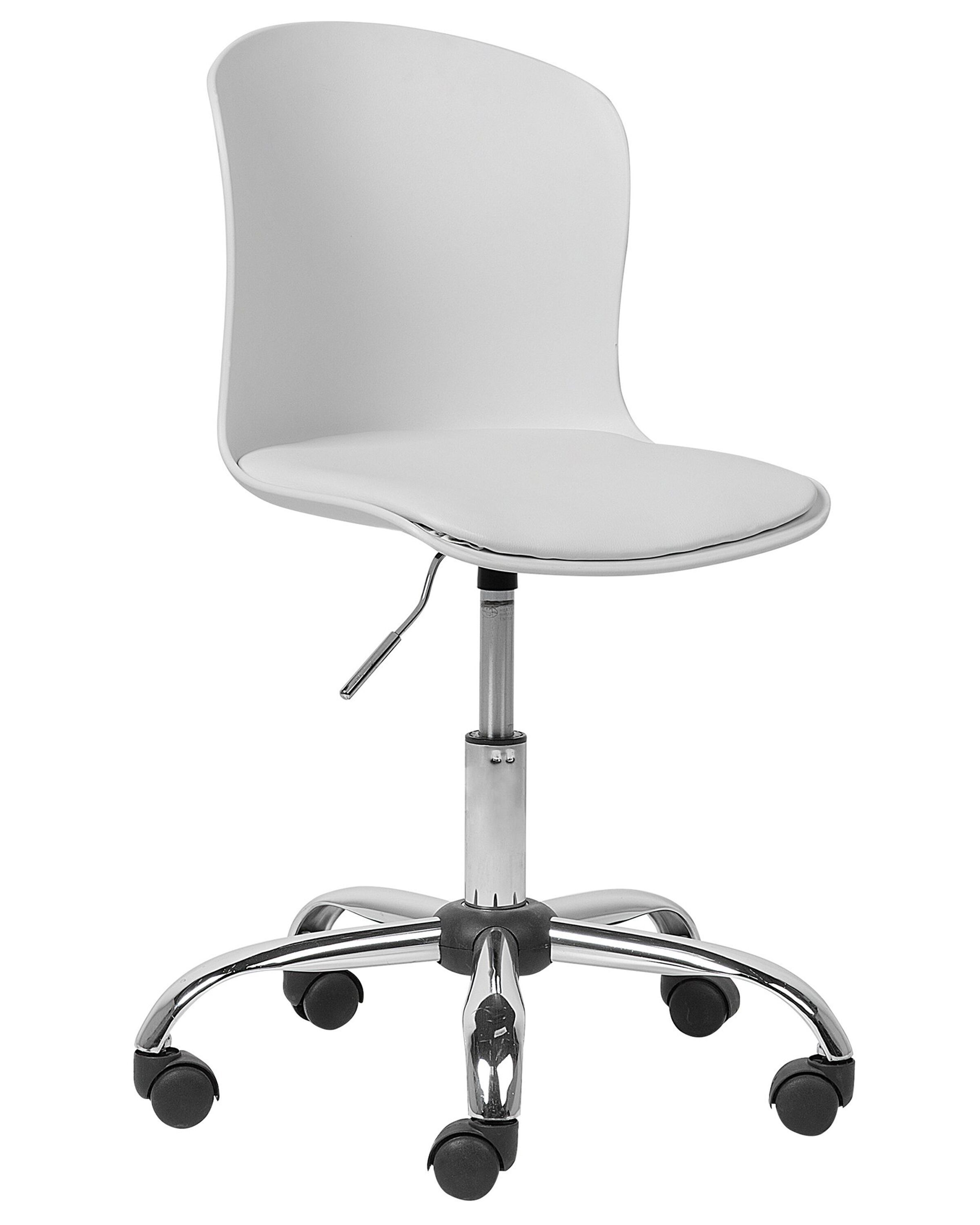 Swivel Armless Desk Chair White VAMO - Gemini Interiors