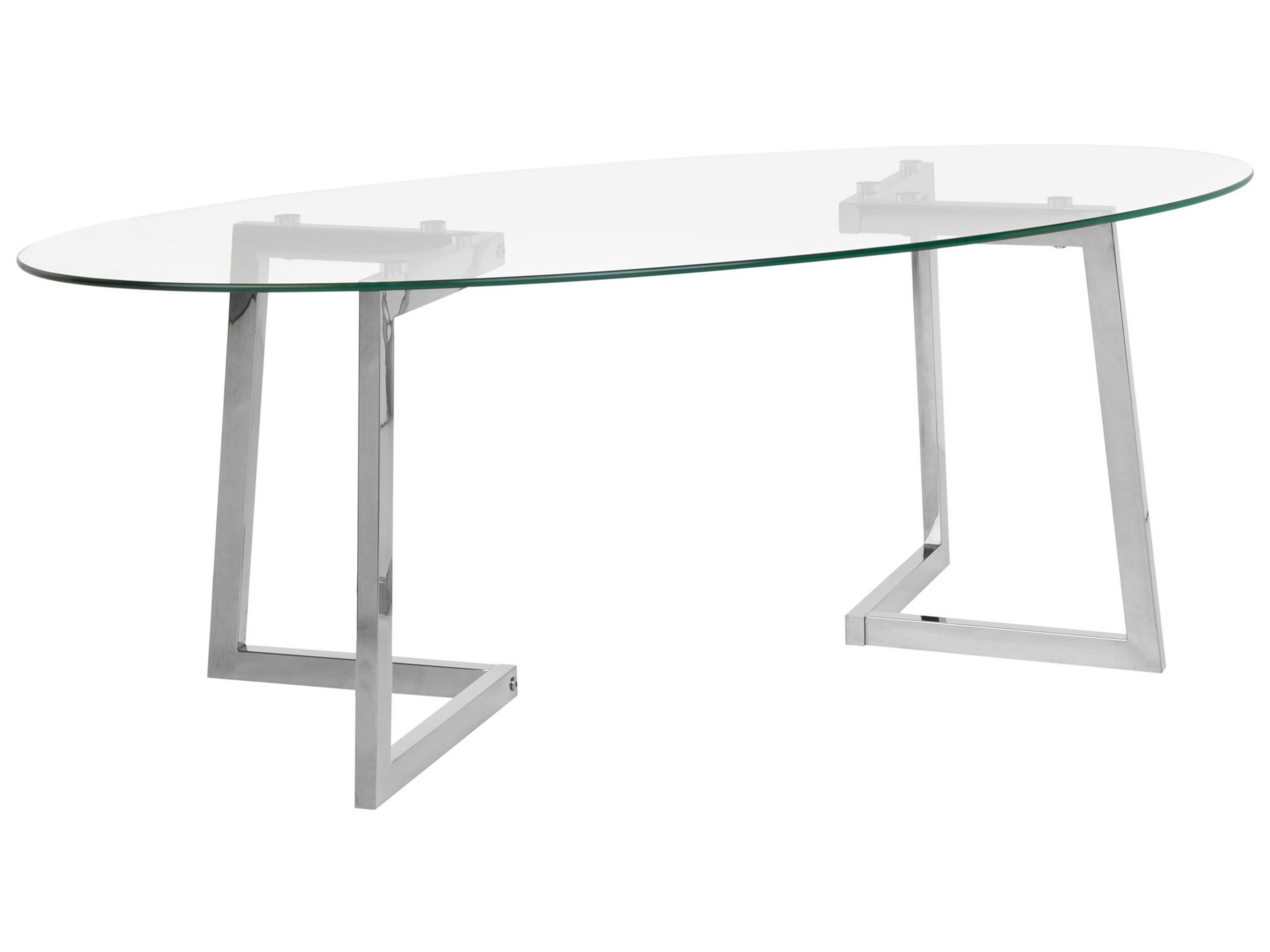 Glass Top Coffee Table Silver FRESNO - Gemini Interiors