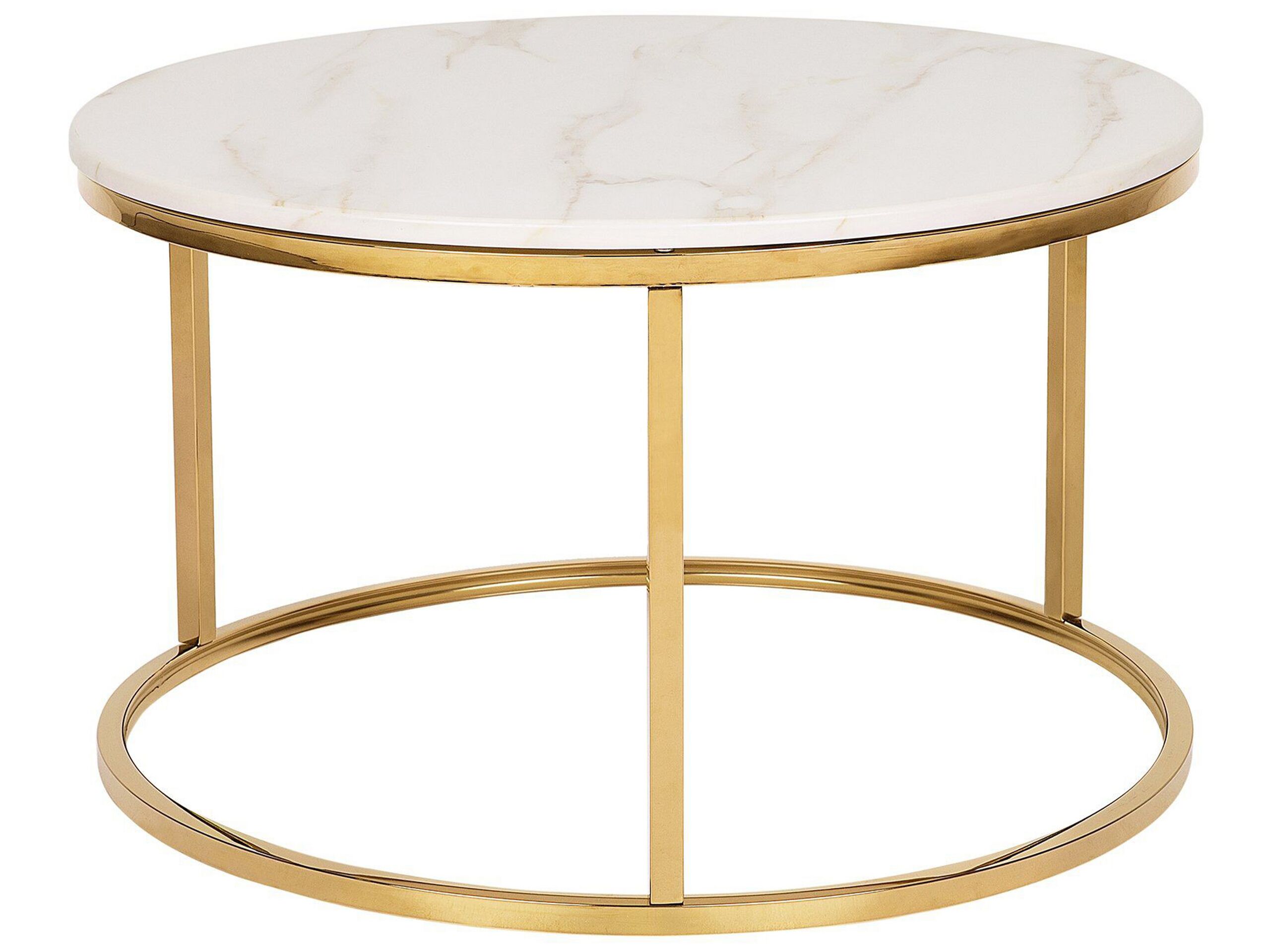 Marble Effect Coffee Table Beige with Gold CORAL - Gemini Interiors