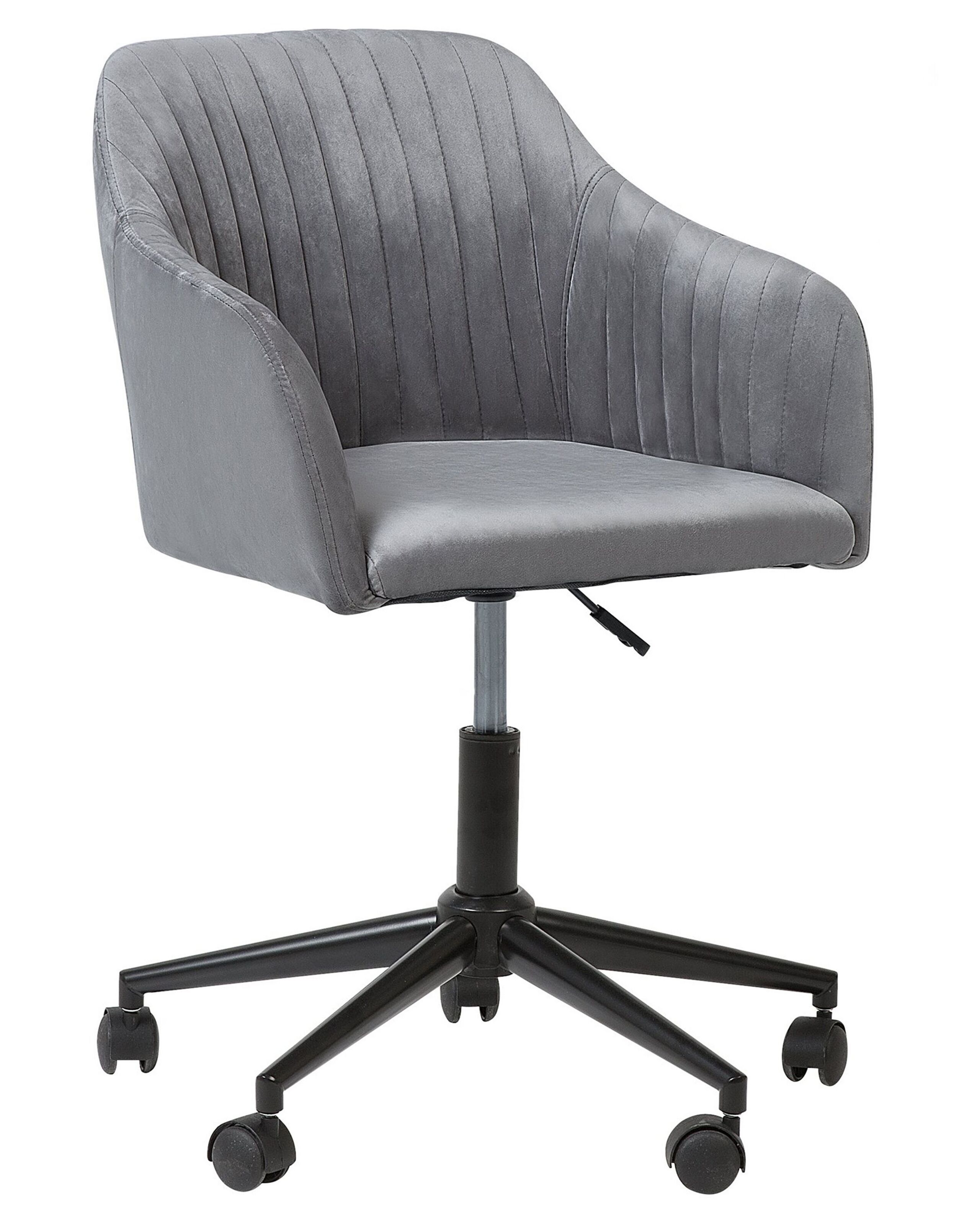 Velvet Desk Chair Grey VENICE - Gemini Interiors