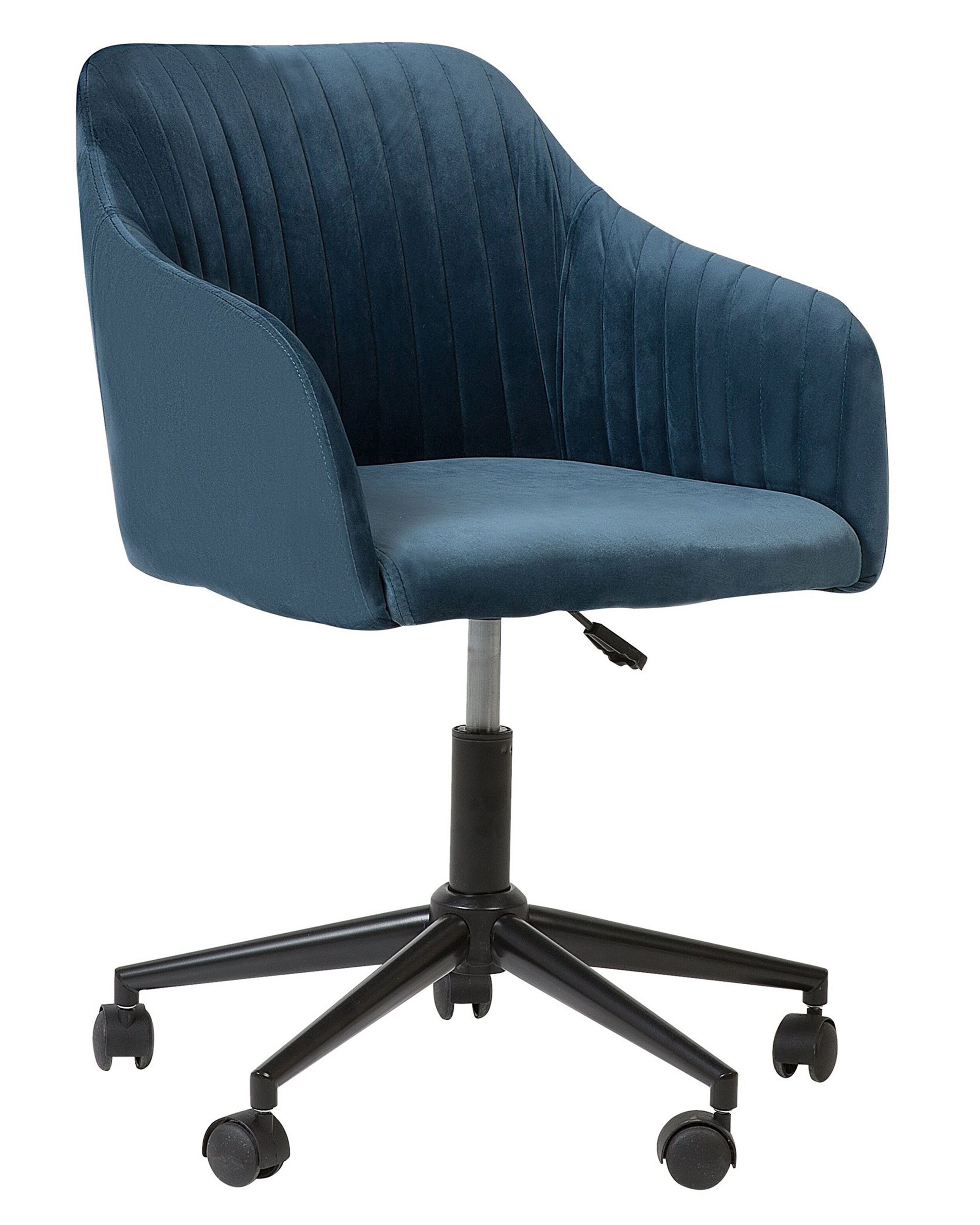 Velvet Desk Chair Teal Blue VENICE - Gemini Interiors