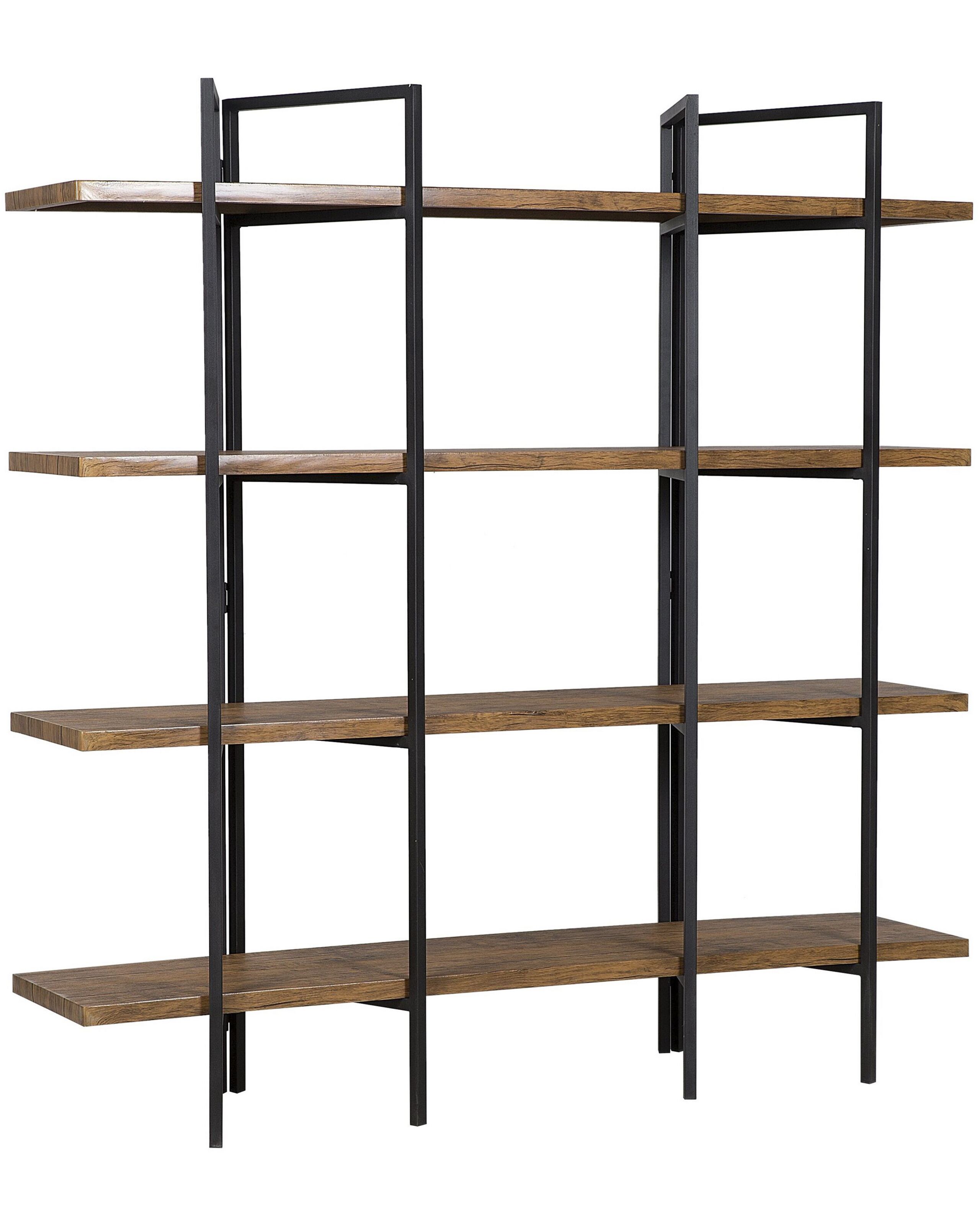 4 Tier Bookshelf Dark Wood COMPTON - Gemini Interiors