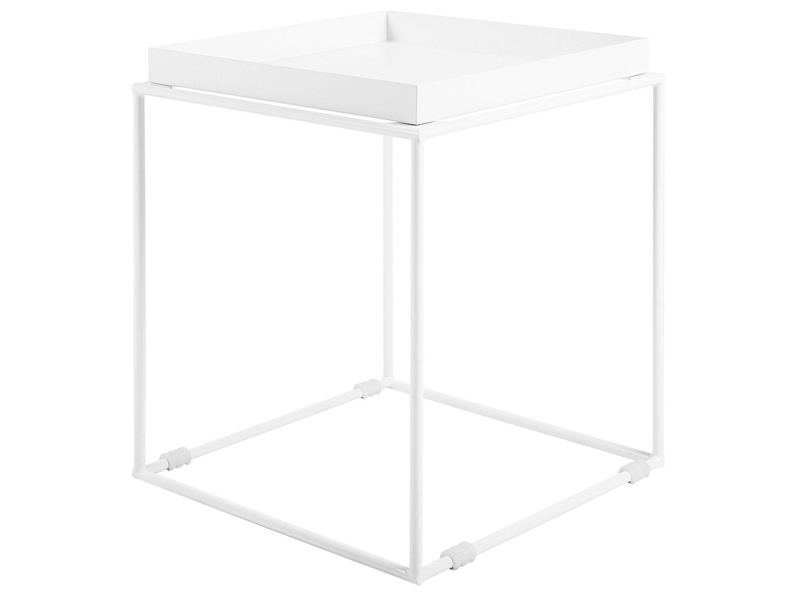 Metal Side Table White SAXON - Gemini Interiors