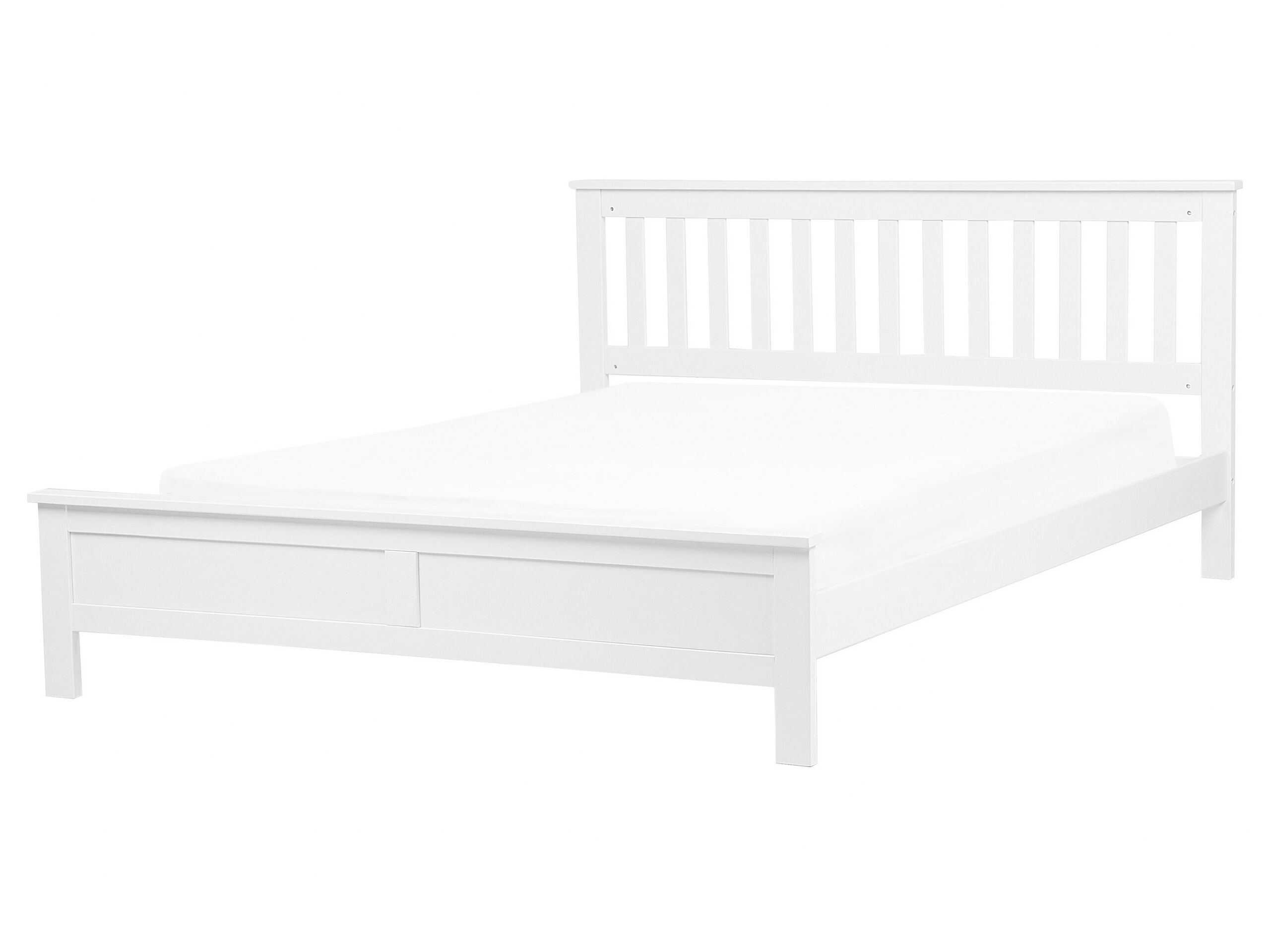 Wooden EU King Size Bed White MAYENNE - Gemini Interiors