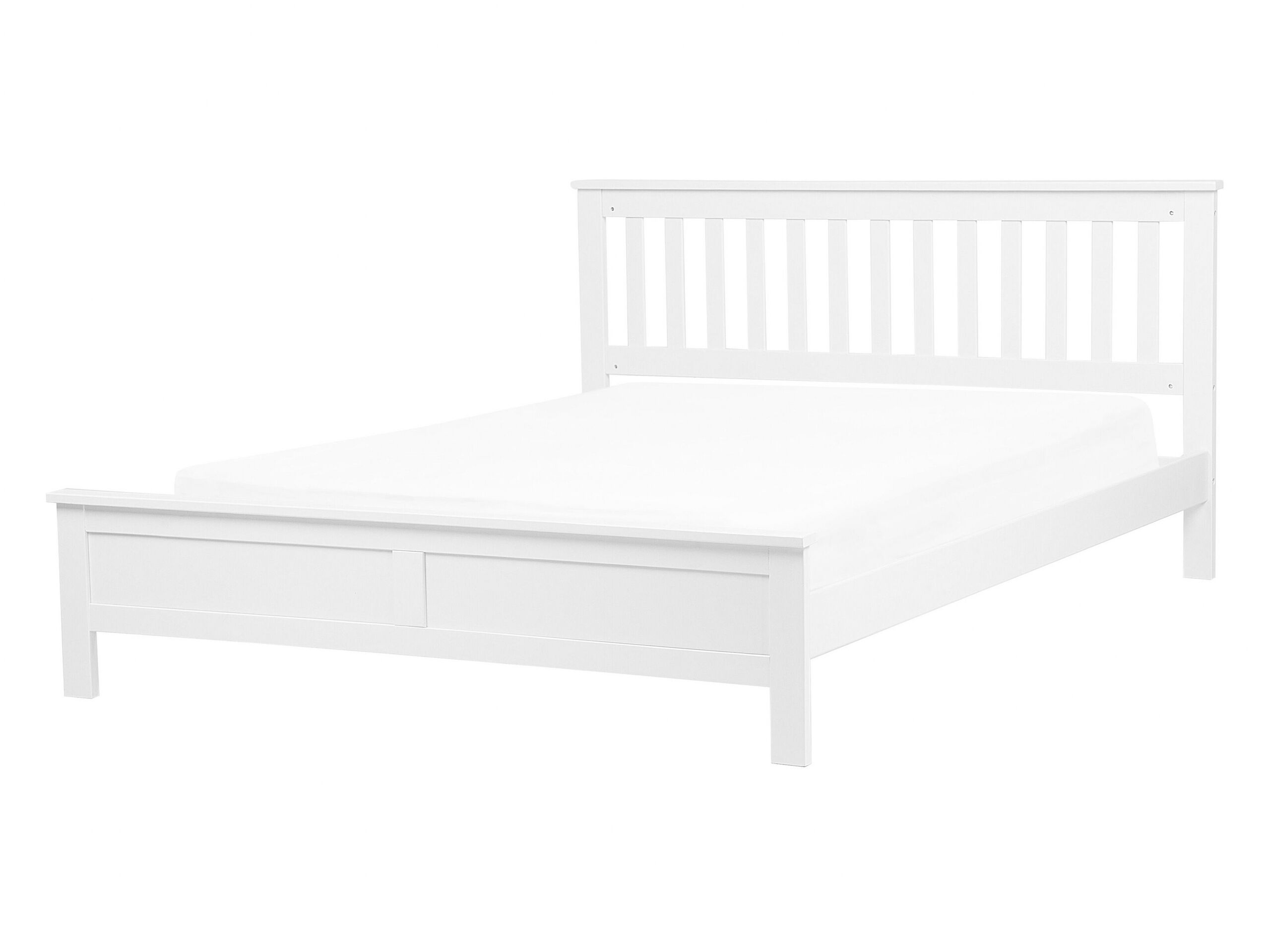 Wooden EU Double Size Bed White MAYENNE - Gemini Interiors