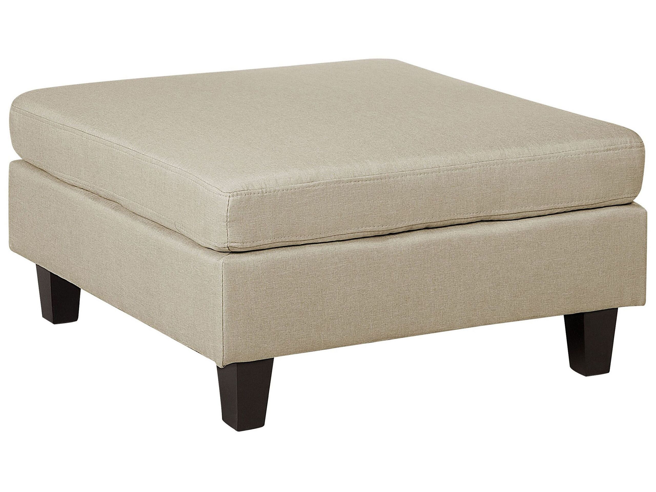 Fabric Ottoman Beige FEVIK - Gemini Interiors