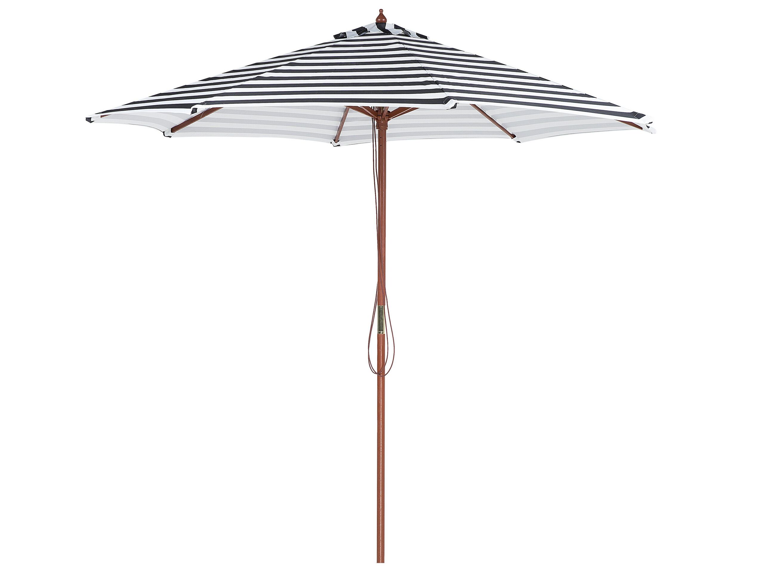 Garden Parasol 2.6 m Black and White FERENTILLO - Gemini Interiors